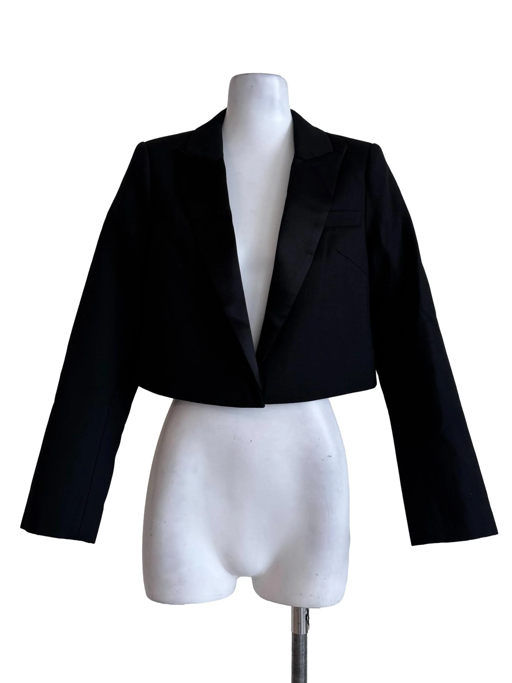 Spider Black Long Sleeve Crop Blazer
