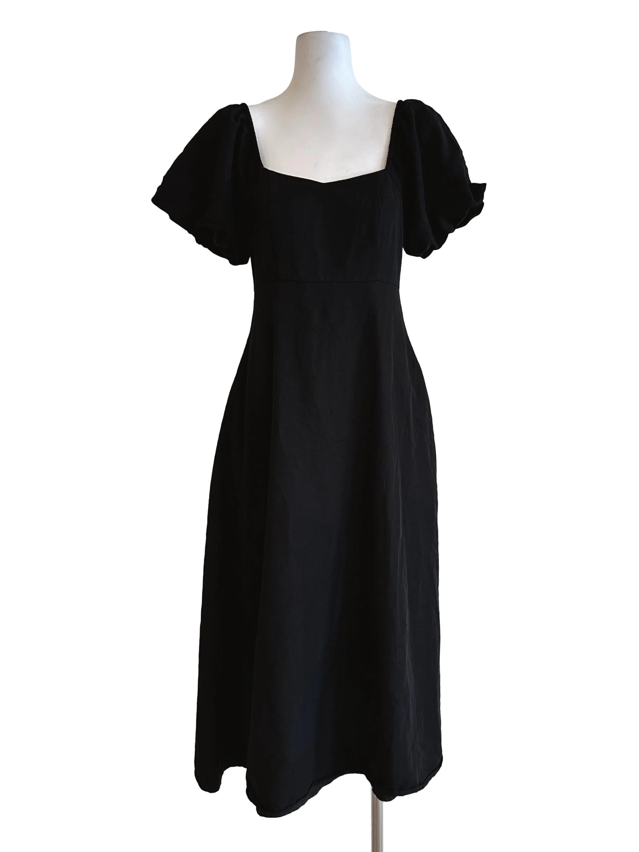 Spider Black Plain Maxi Dress YHF