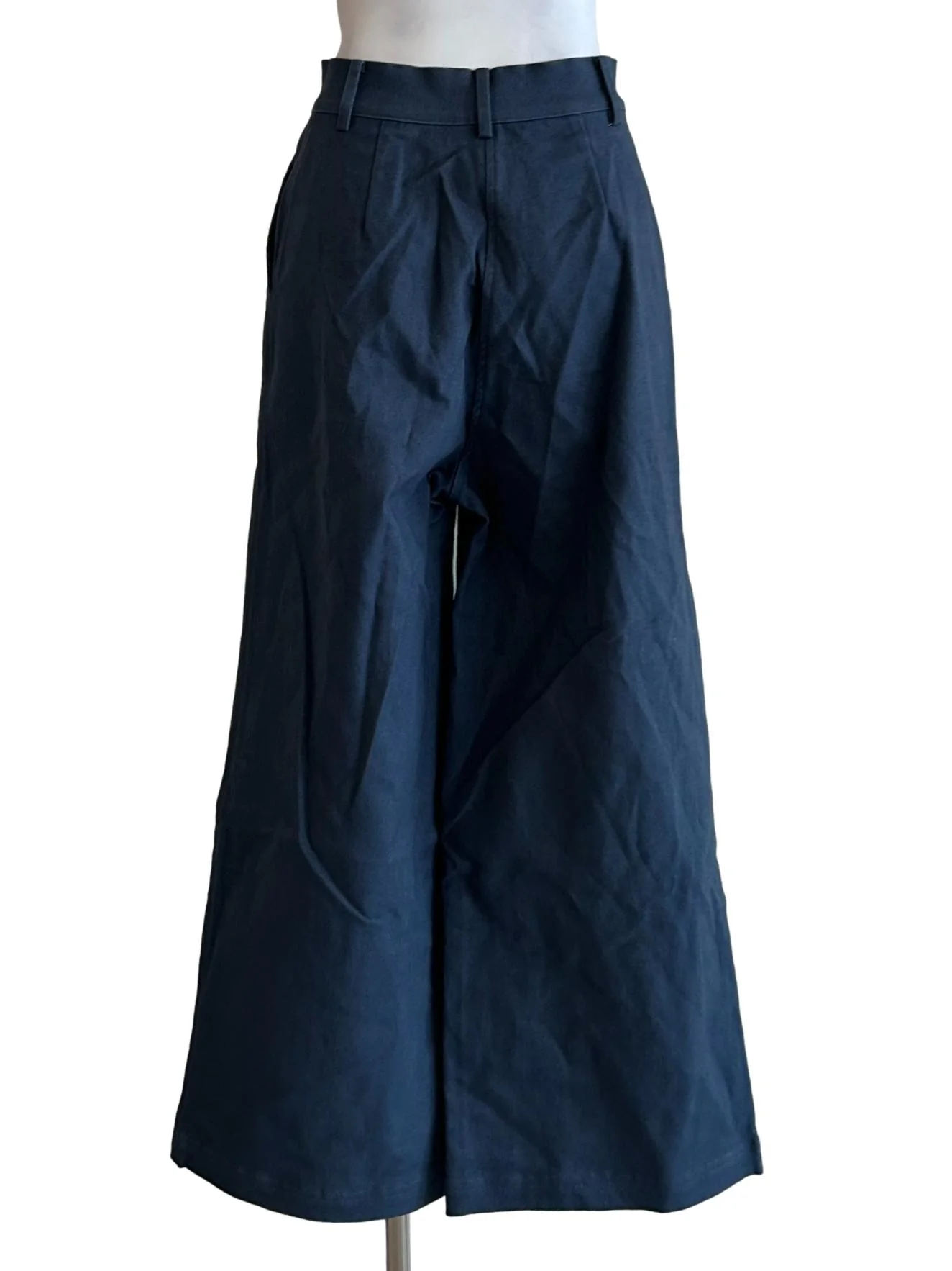 Blue Cotton Twill Flare Pants OSN - Image 2