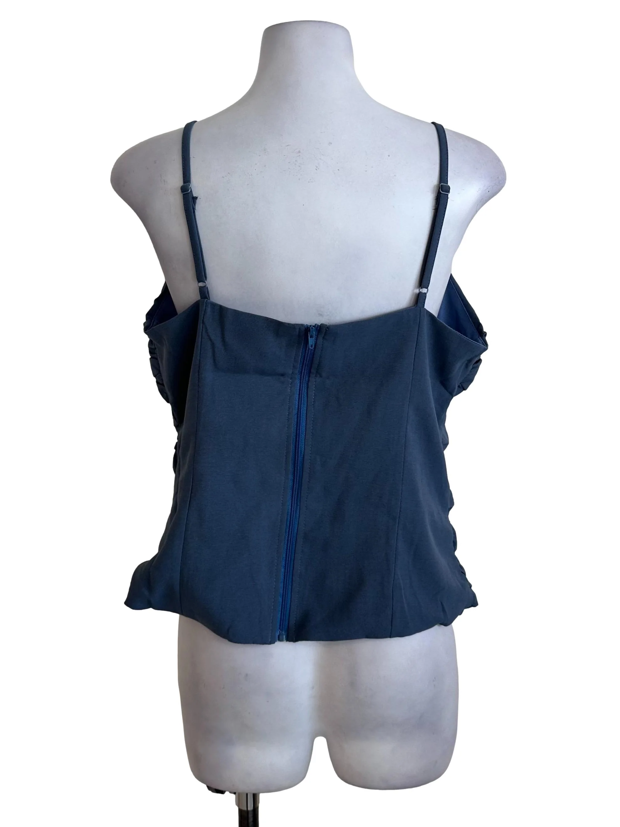 Spruce Blue Ruched V Neck Top - Image 2