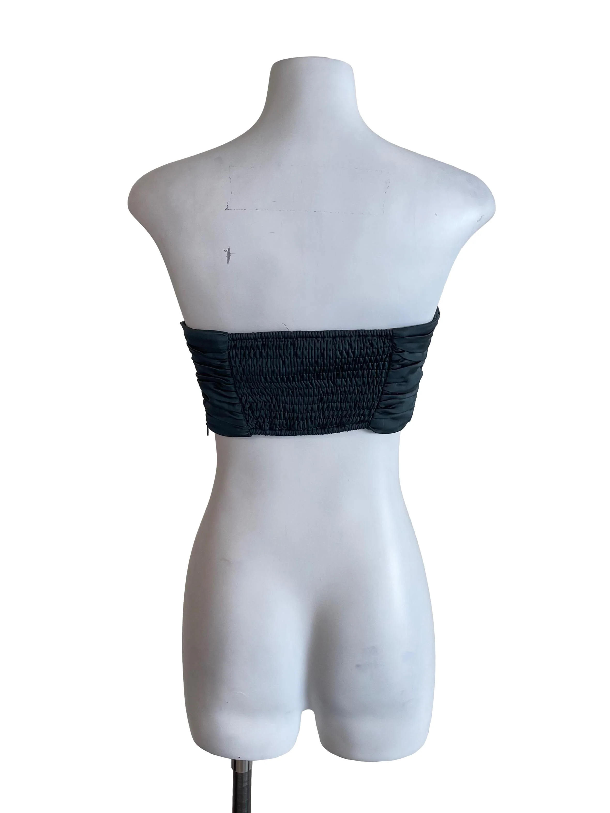 Spruce Draped Satin Strapless Top - Image 2
