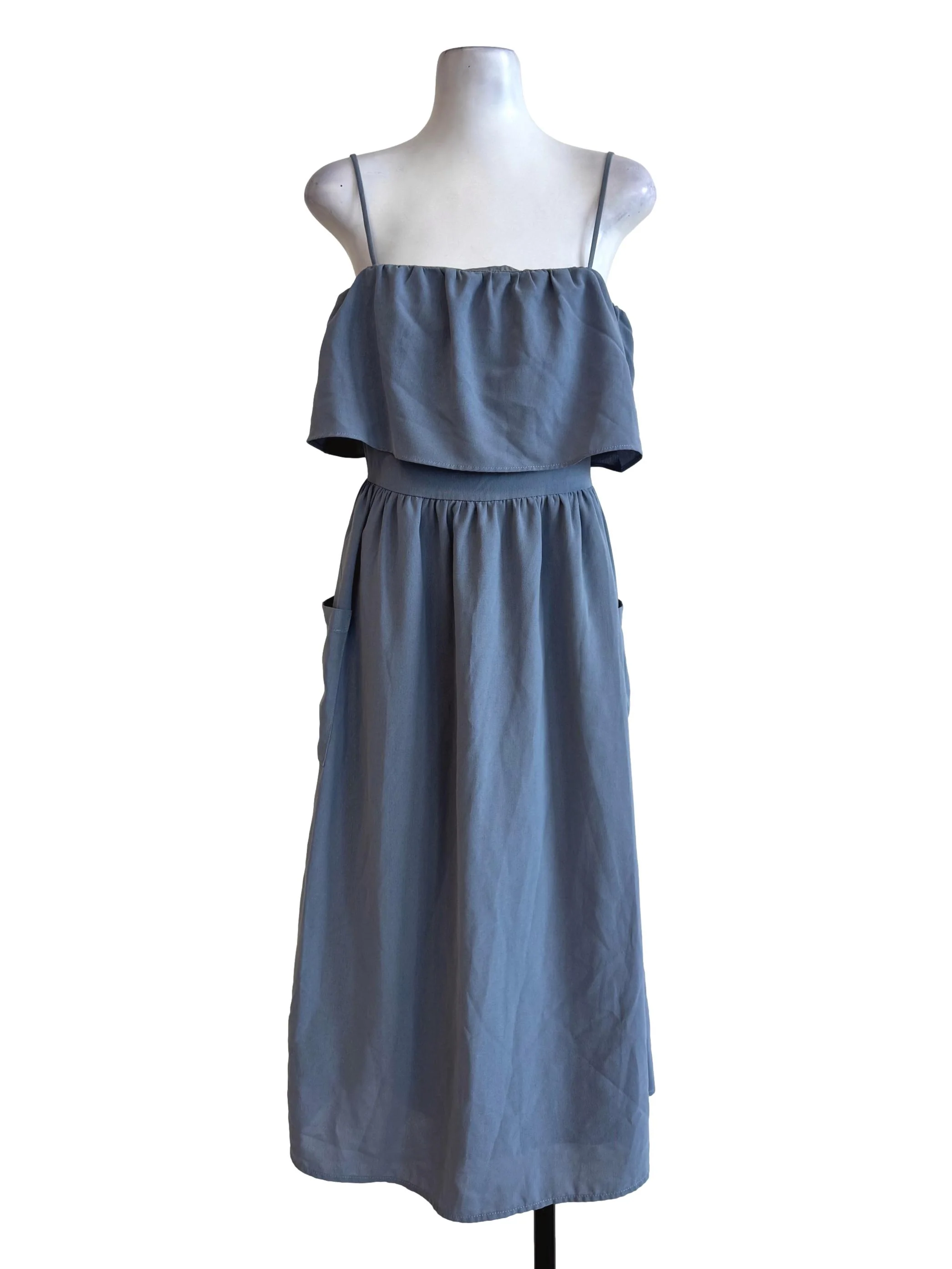 Steel Blue A-Line Dress LB