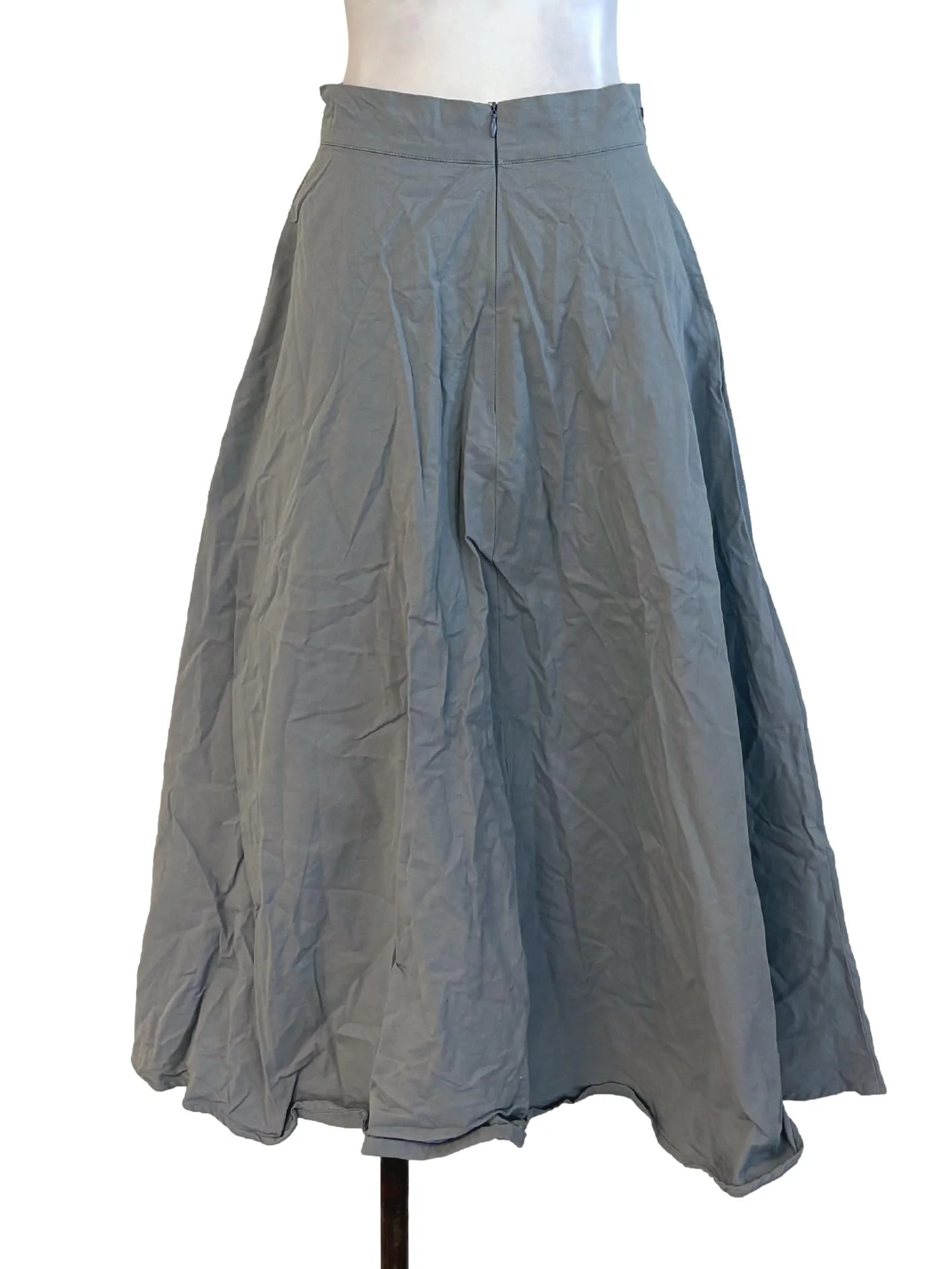 Stone Blue Cotton Semi Circle Skirt TTR - Image 2