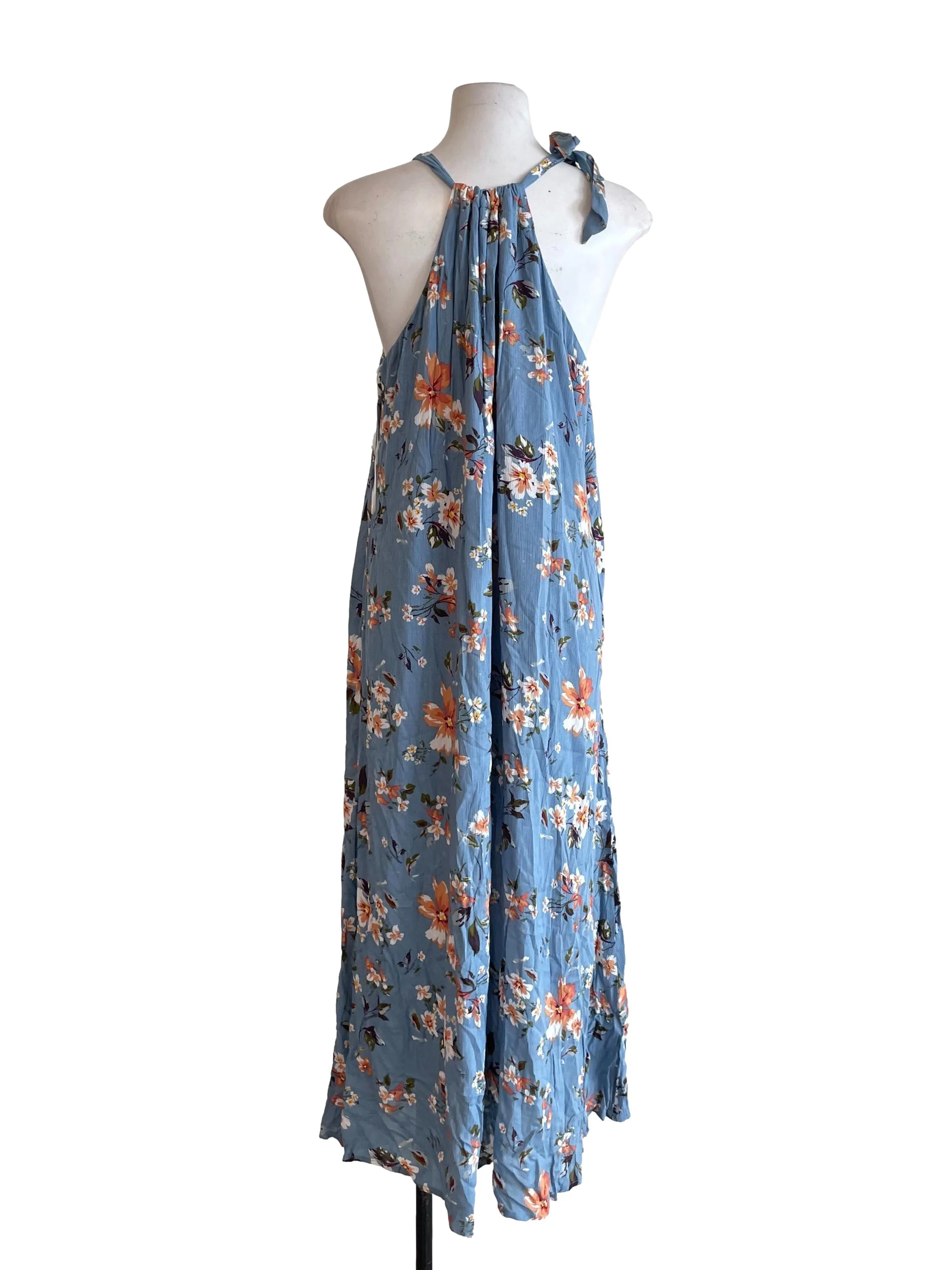 Stone Blue Floral Halter Dress - Image 2
