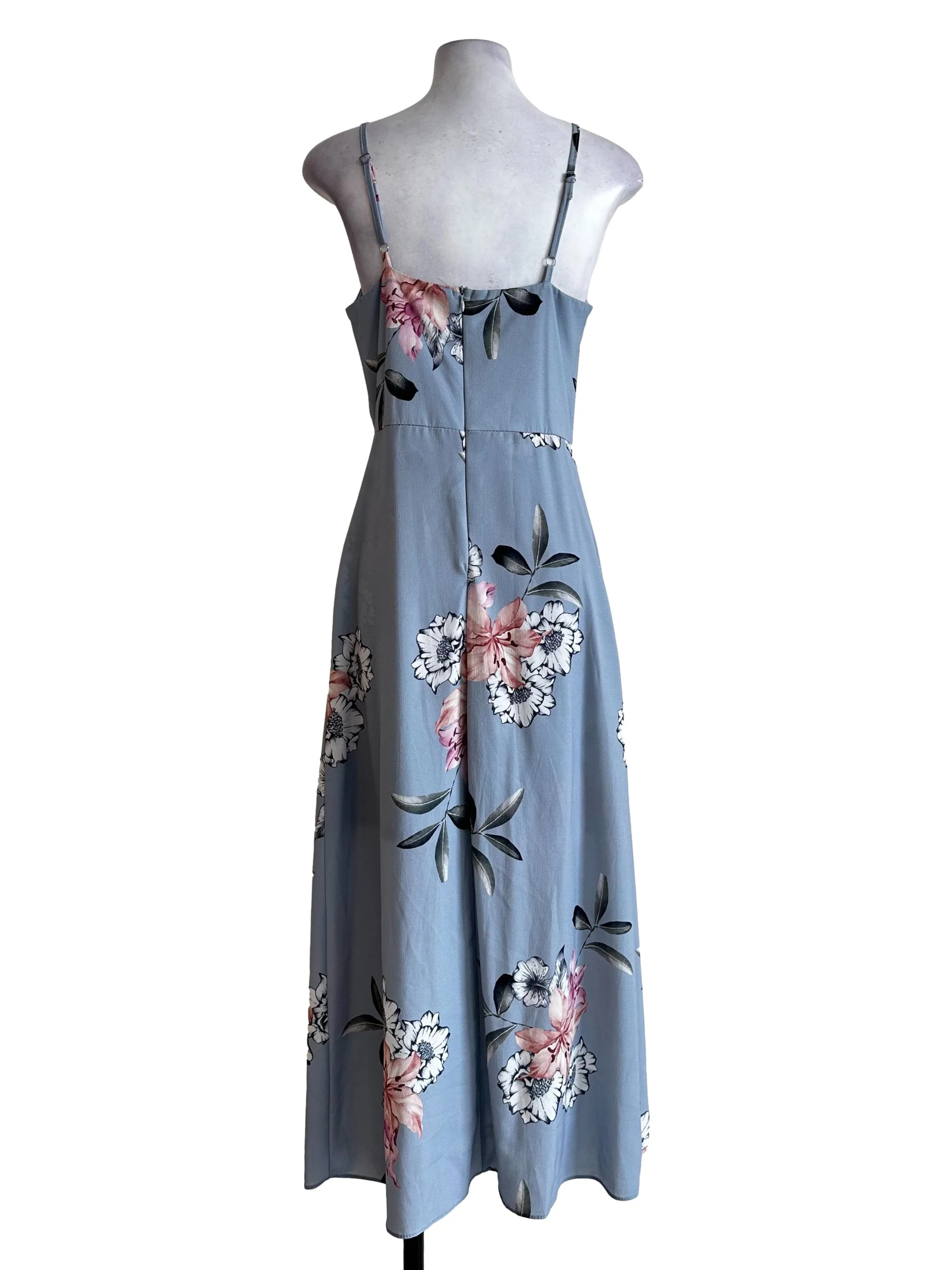 Stone Blue Flower Pattern Dress - Image 2