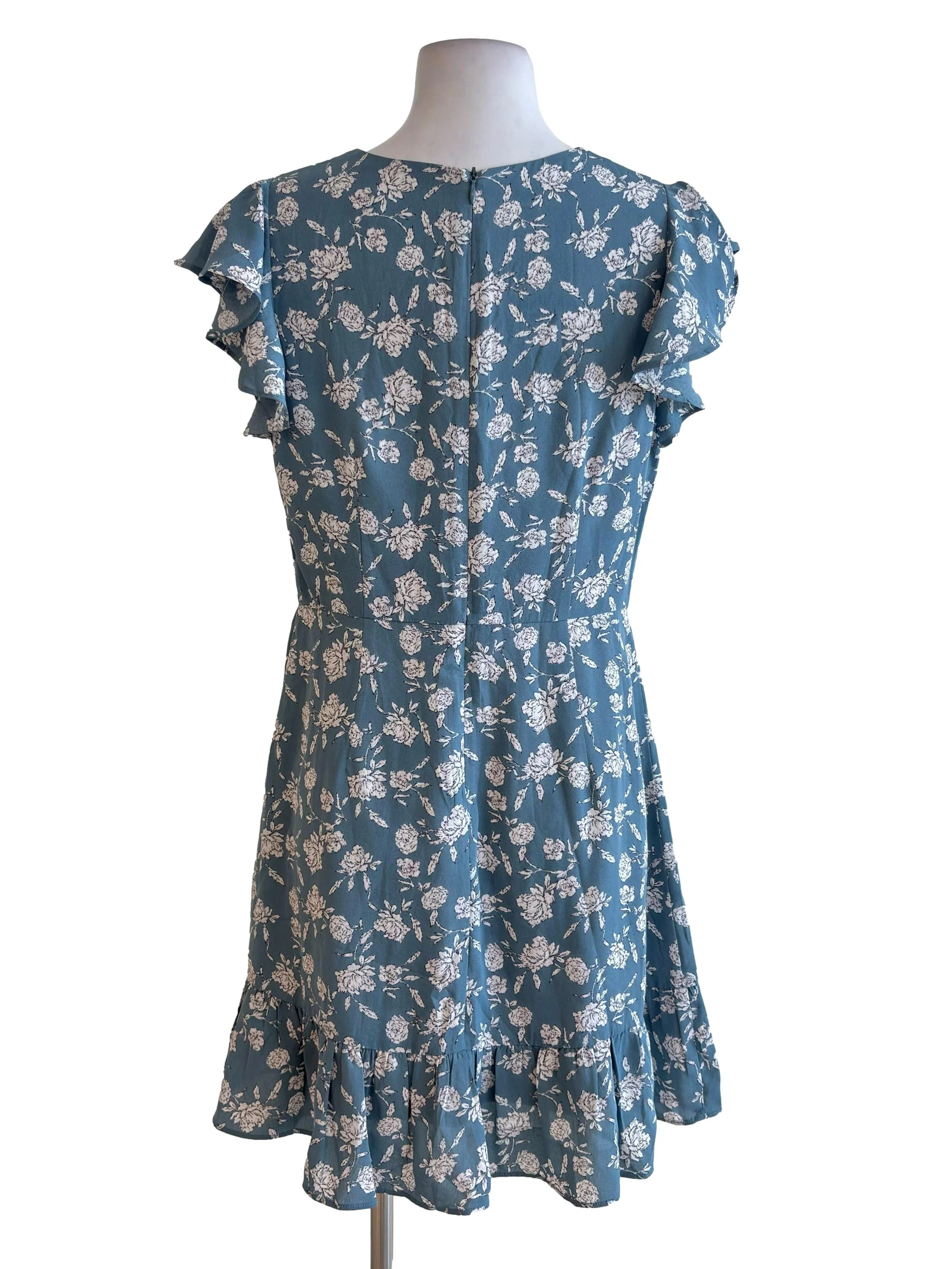 Stone Blue Flutter A-Line Dress - Image 2