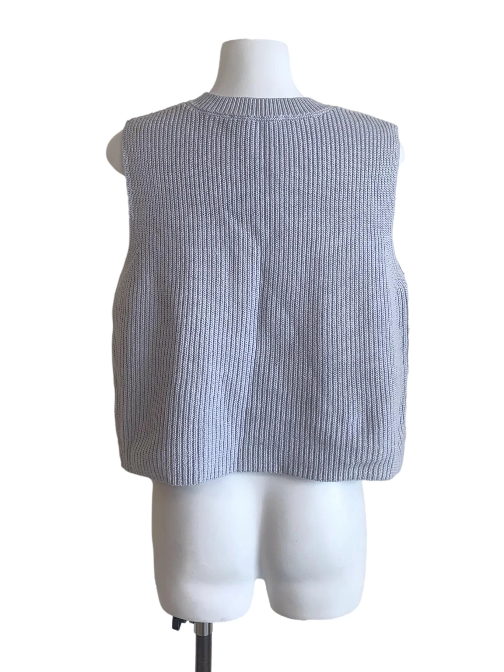 Stone Blue Knitted Vest - Image 2