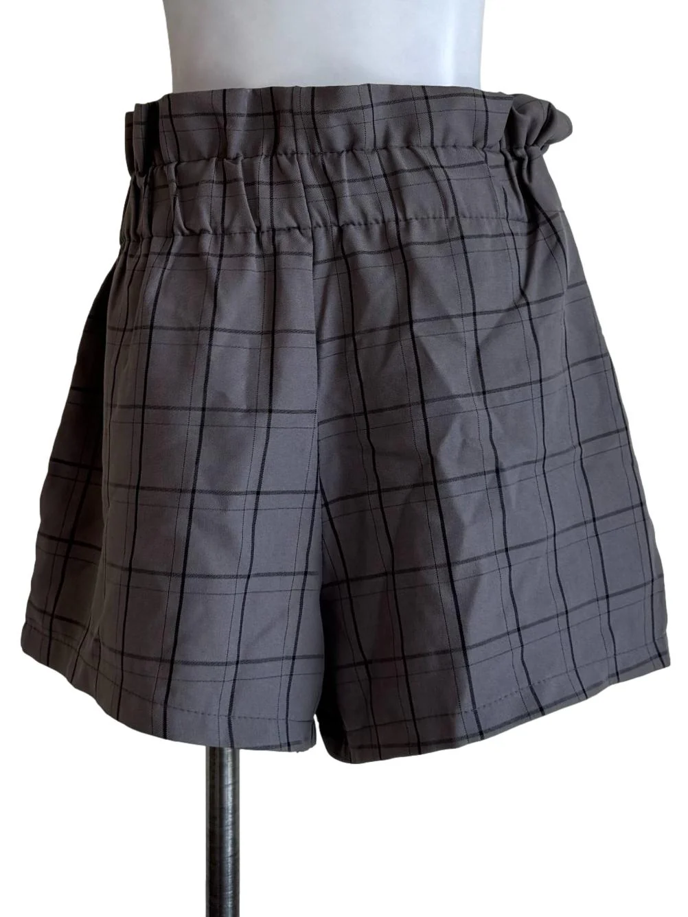 Stone Grey High Waisted Corset Shorts - Image 2