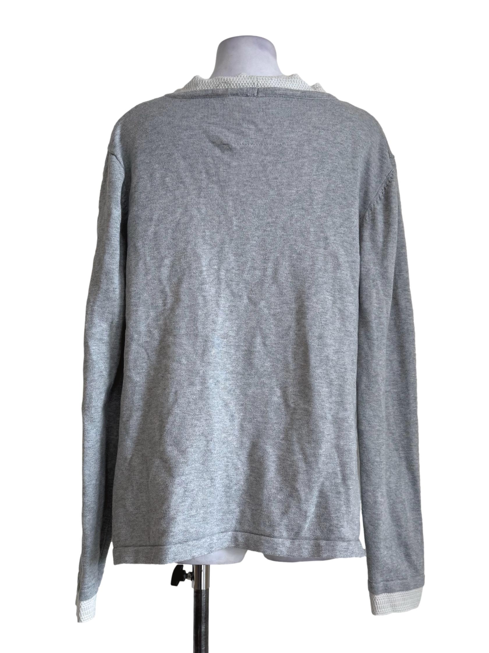 Stone Grey Long Sleeve Cardigan - Image 2