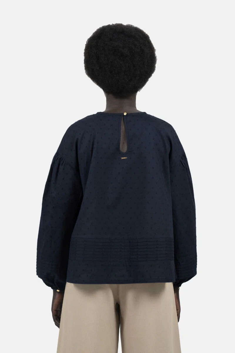 Strasbourg Blouse - Cotton Summer Blouse Kalonji Blue CSN - Image 4