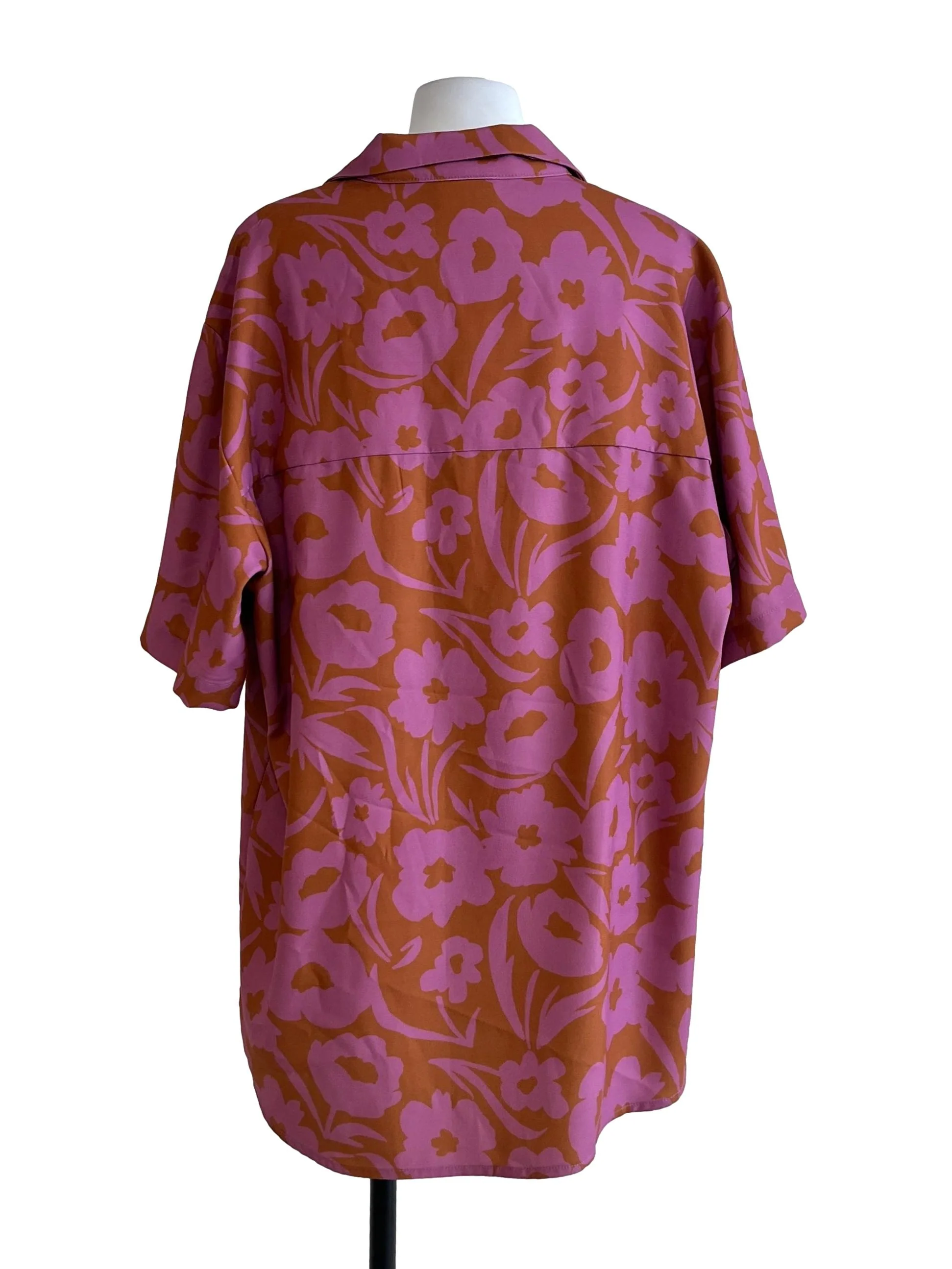 Strawberry Pink Floral Oversized Shirt - Image 2