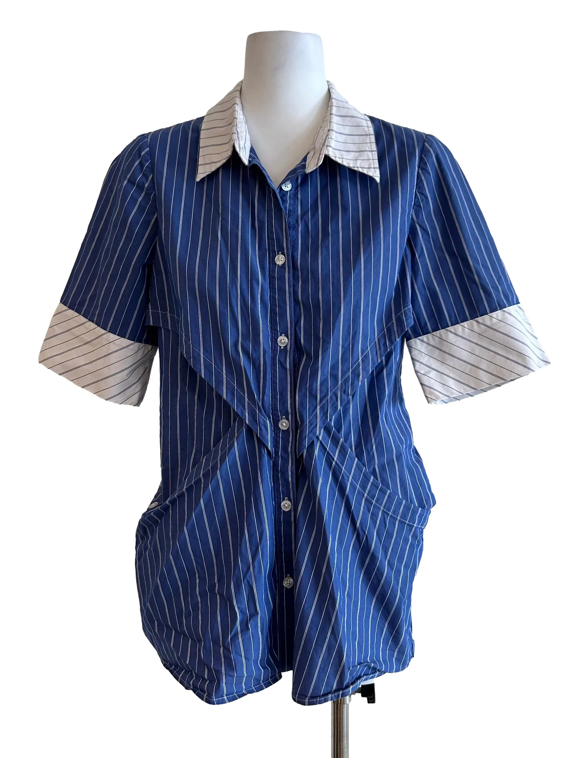 Structural Layers Shirt In Blue Stripe CSN - Image 9