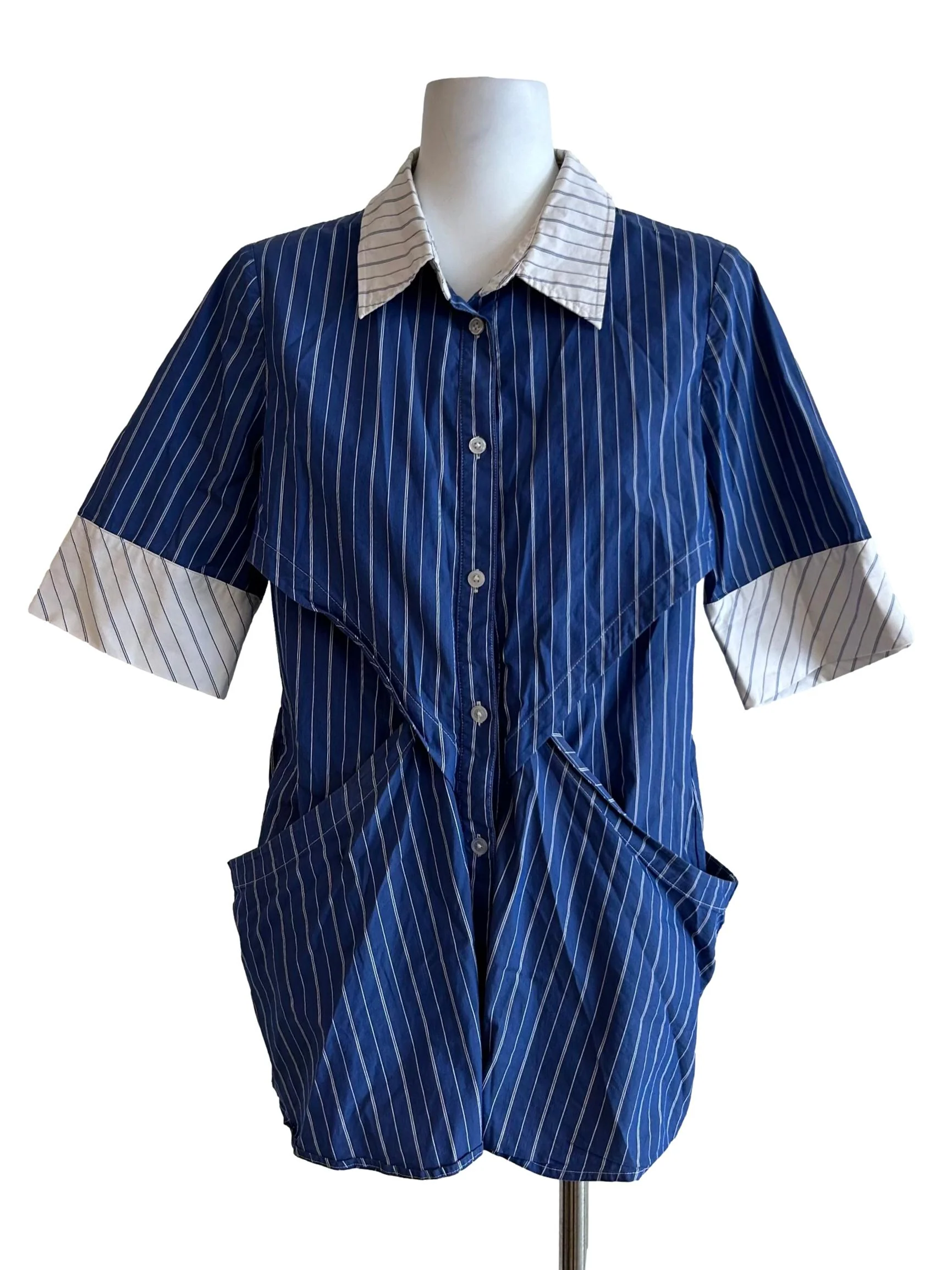 Structural Layers Shirt In Blue Stripe CSN - Image 9