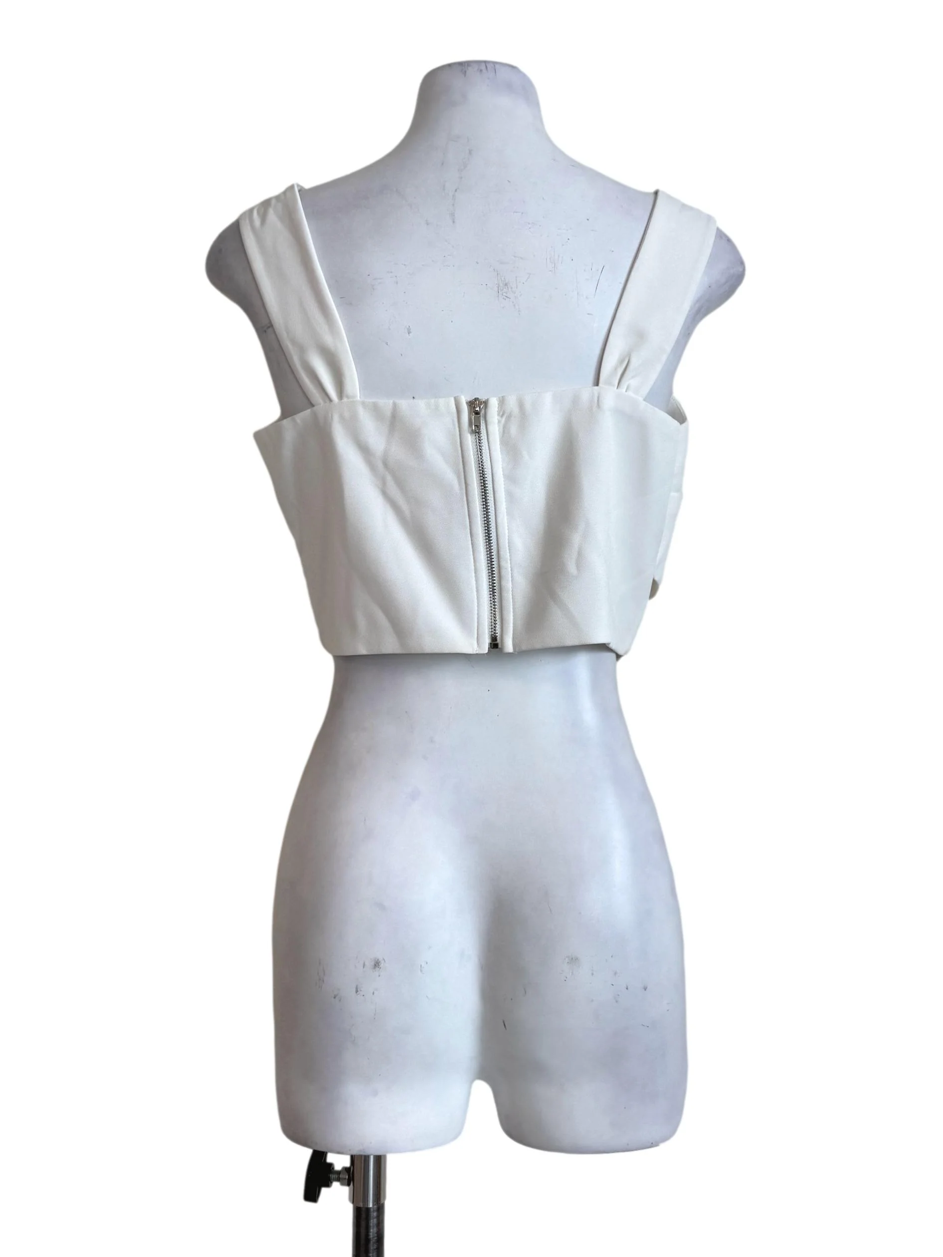 Sugar White Overlap Neck Bralet - Image 2