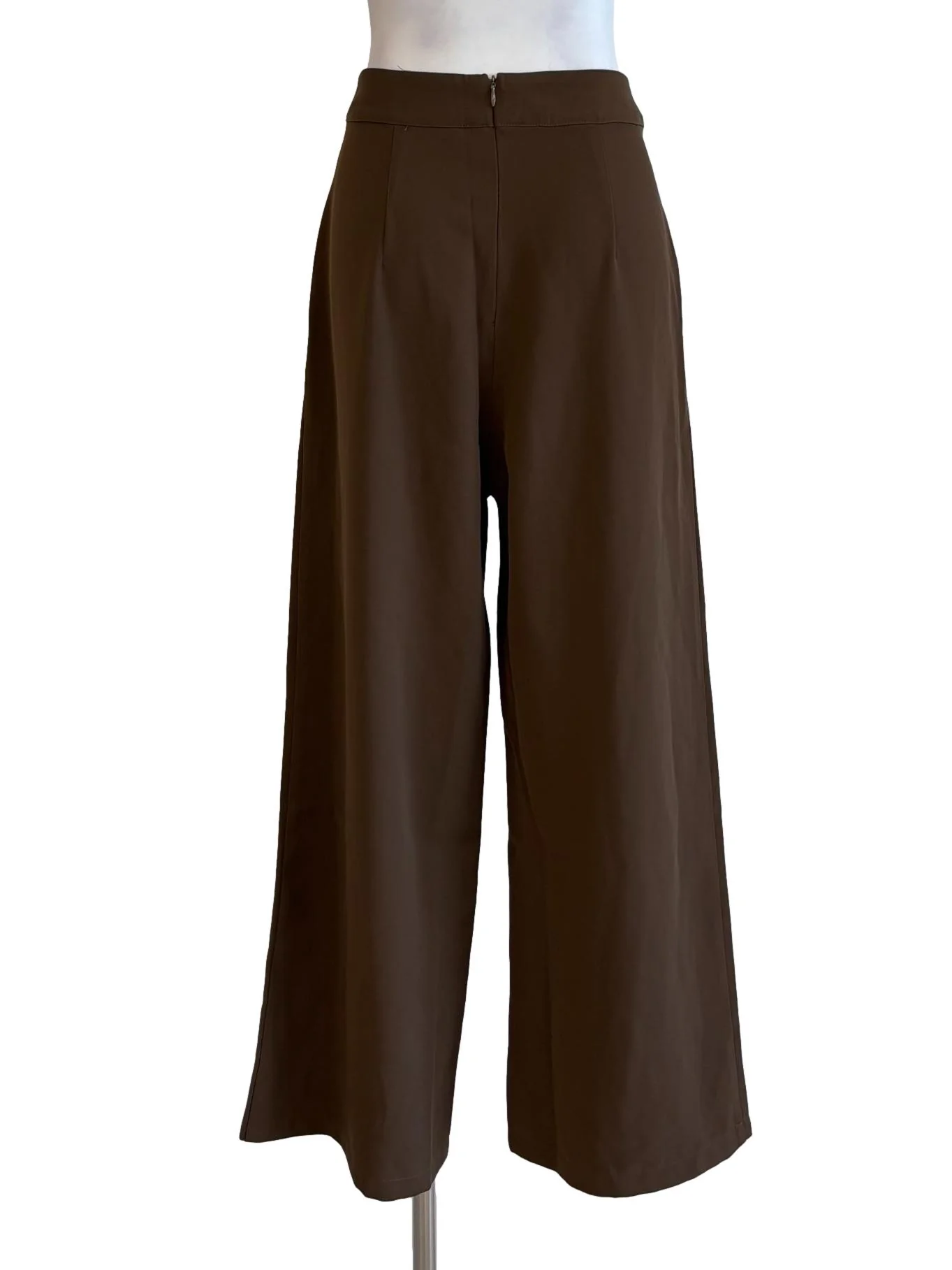 Tan Brown Pleated Straight Pants - Image 2