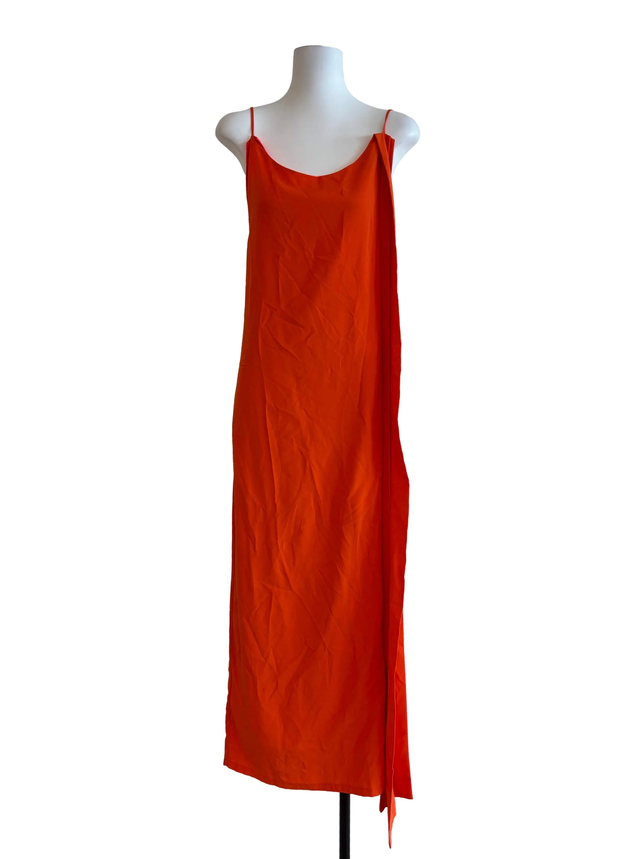 Tangelo Orange Backless Slip Dress
