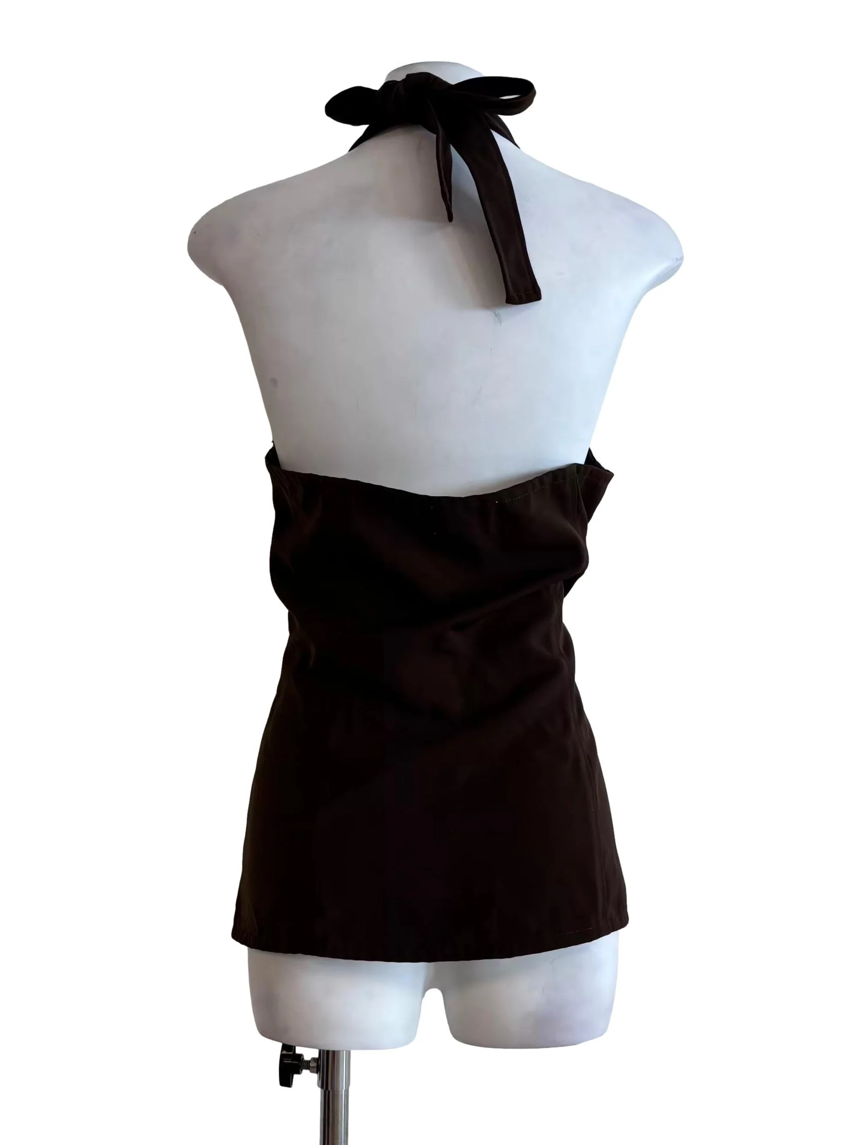 Taupe Brown Halter Top - Image 2