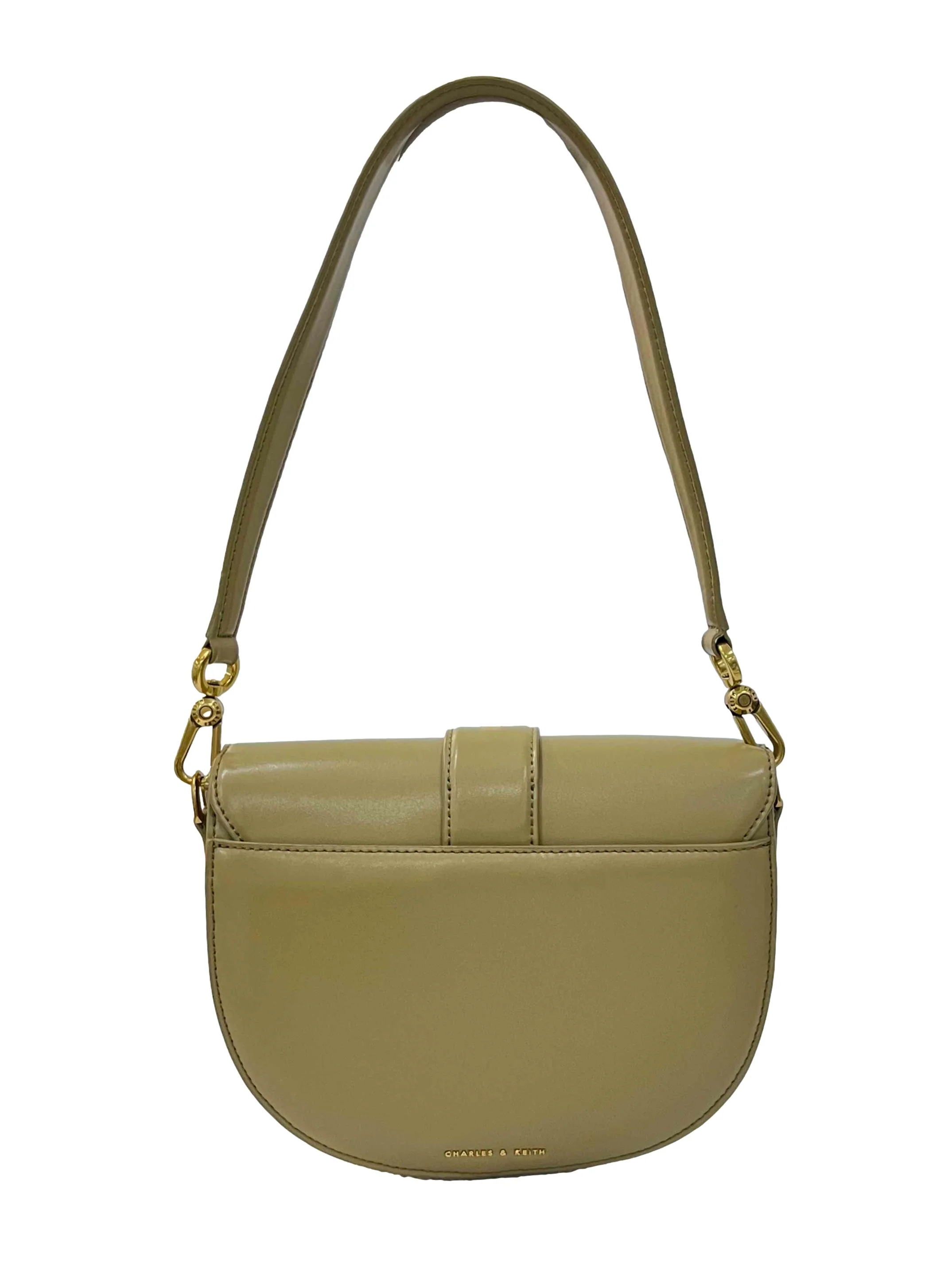 Taupe Faux Leather Gabine Shoulder Bag - Image 2