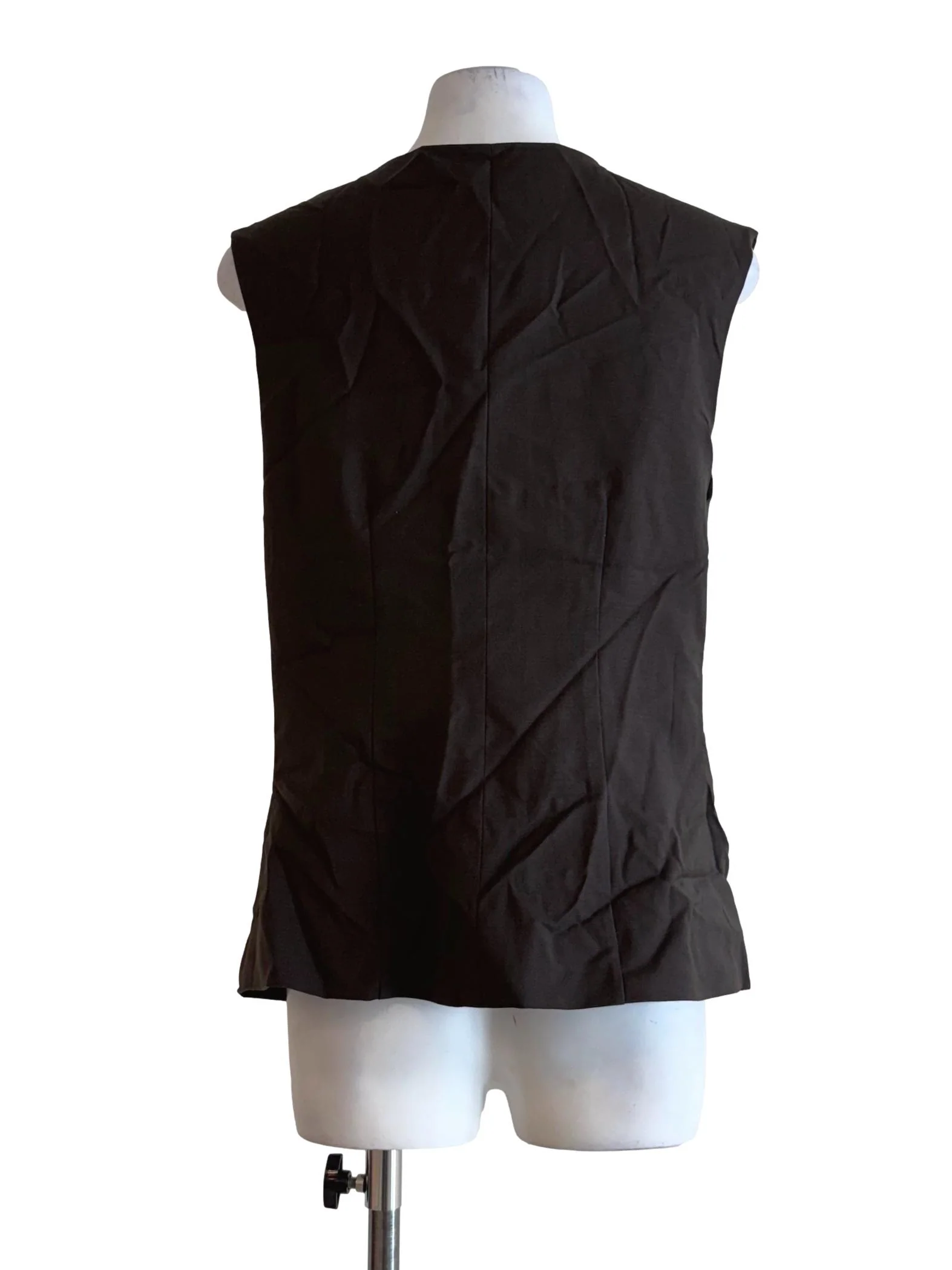 Taupe V-Neck Buttoned Vest - Image 2