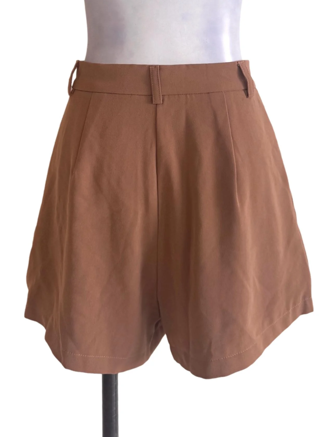 Tawny Brown Pleated Shorts - Image 2