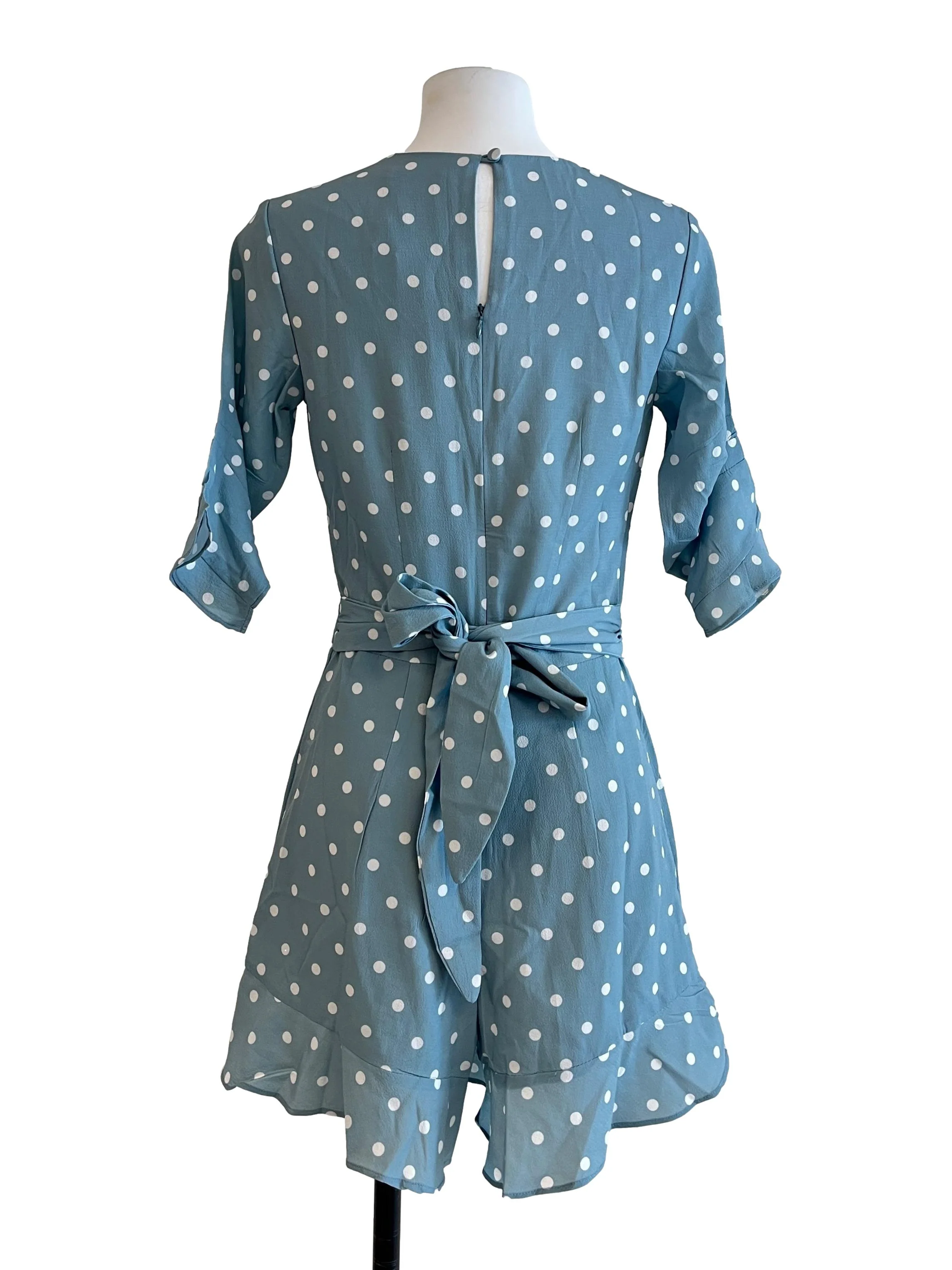 Teal Blue Polkadot Romper - Image 2