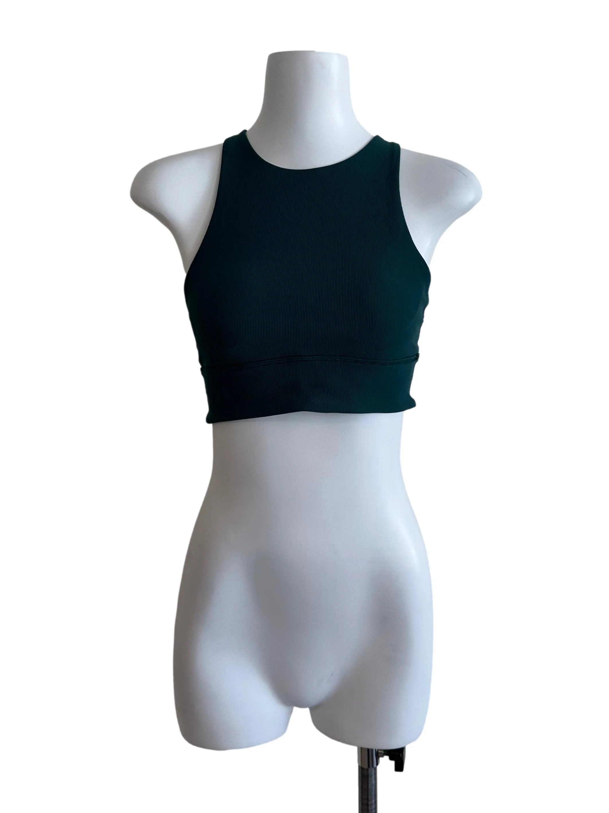 Teal Green Back Overlap Textured Tank Top
