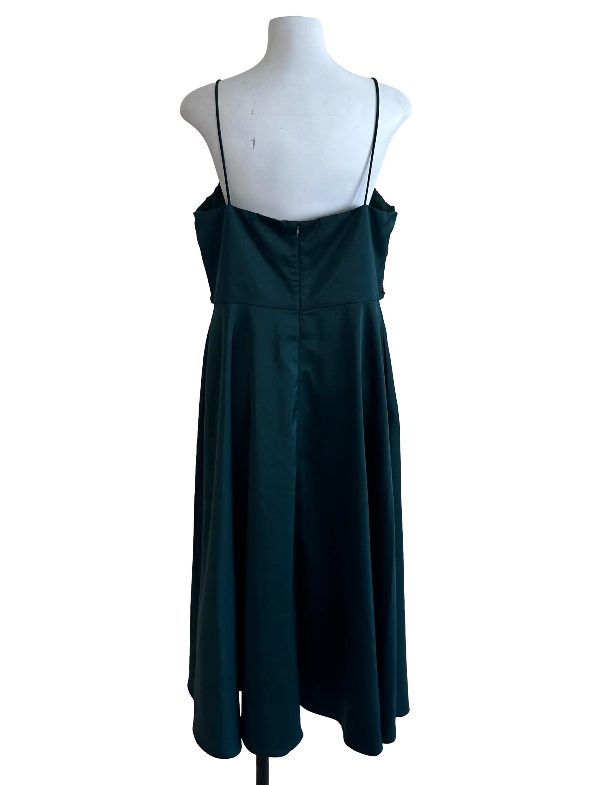 Teal Green Pleated Knot Dress - Image 2