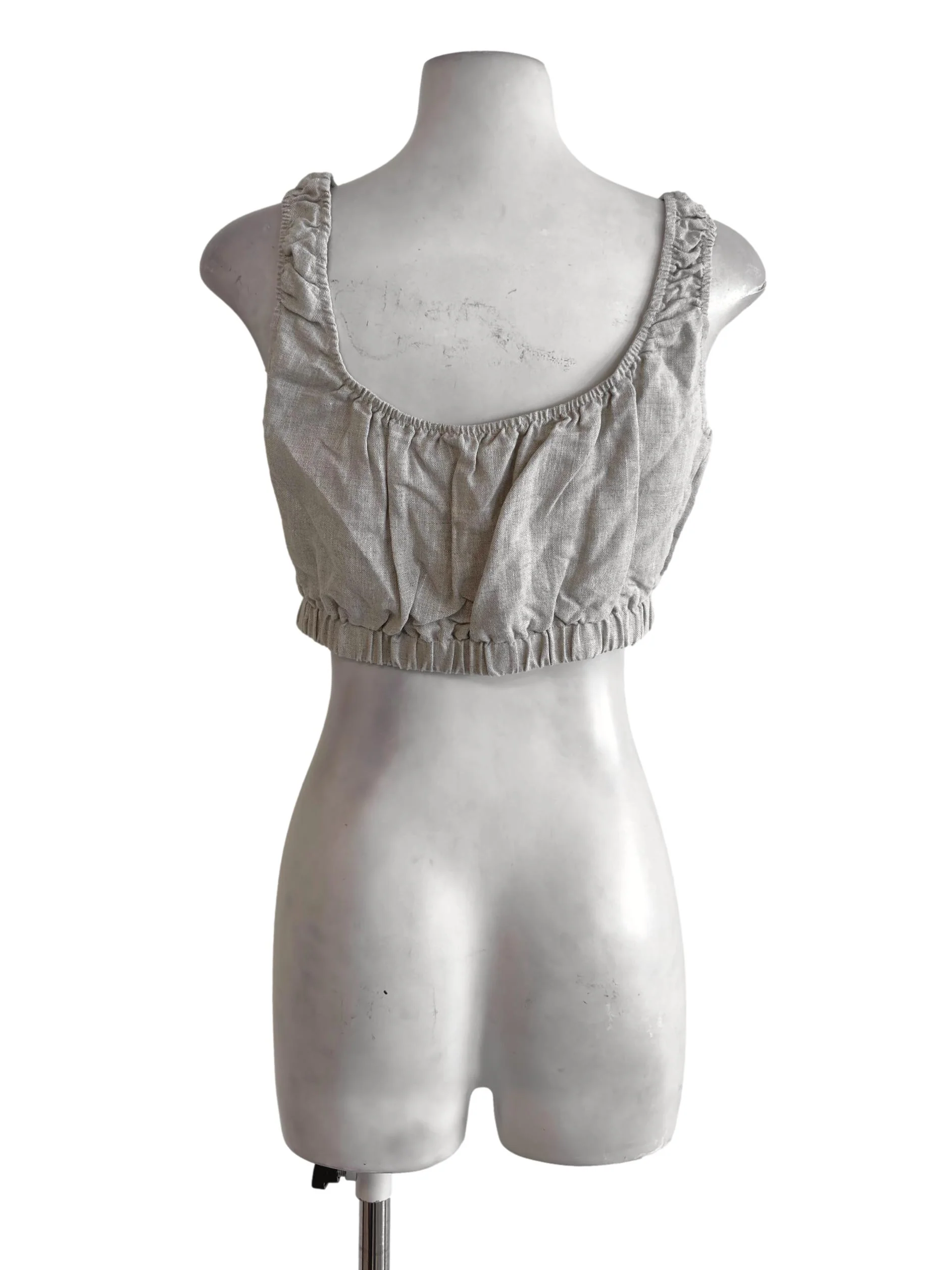 Textured Linen Crop Top OSN - Image 2