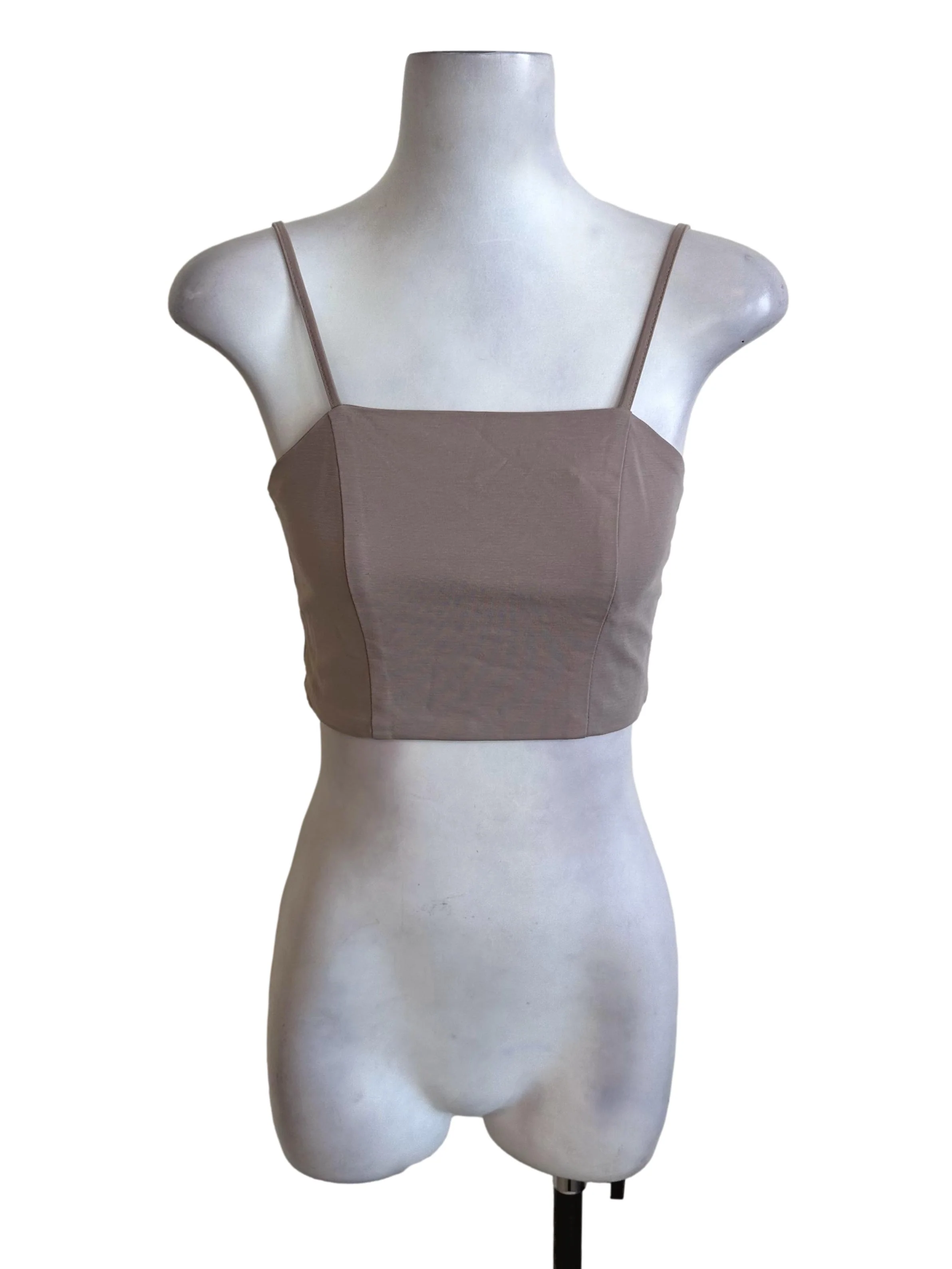 Tortilla Brown Spaghetti Strap Crop Top TEM