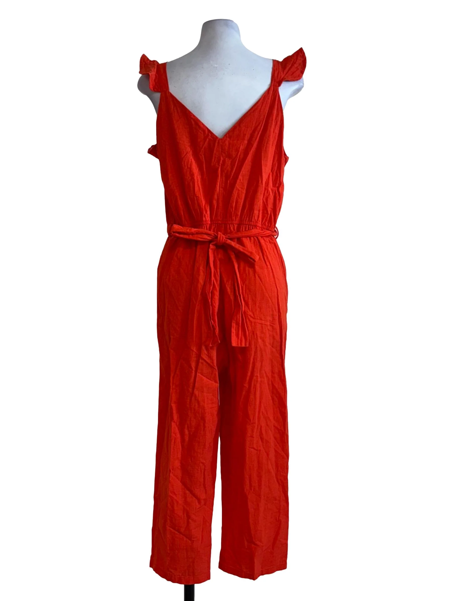 Vermillion Red Sleeveless Jumpsuit - Image 2
