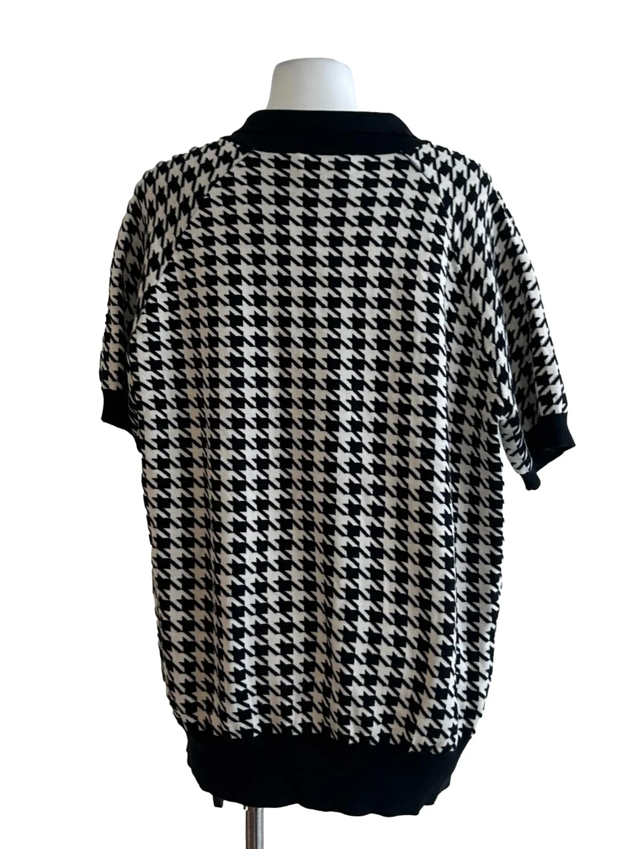 Vicenza Cardigan - Button Down Blouse In Black And White Dogtooth CSN - Image 4