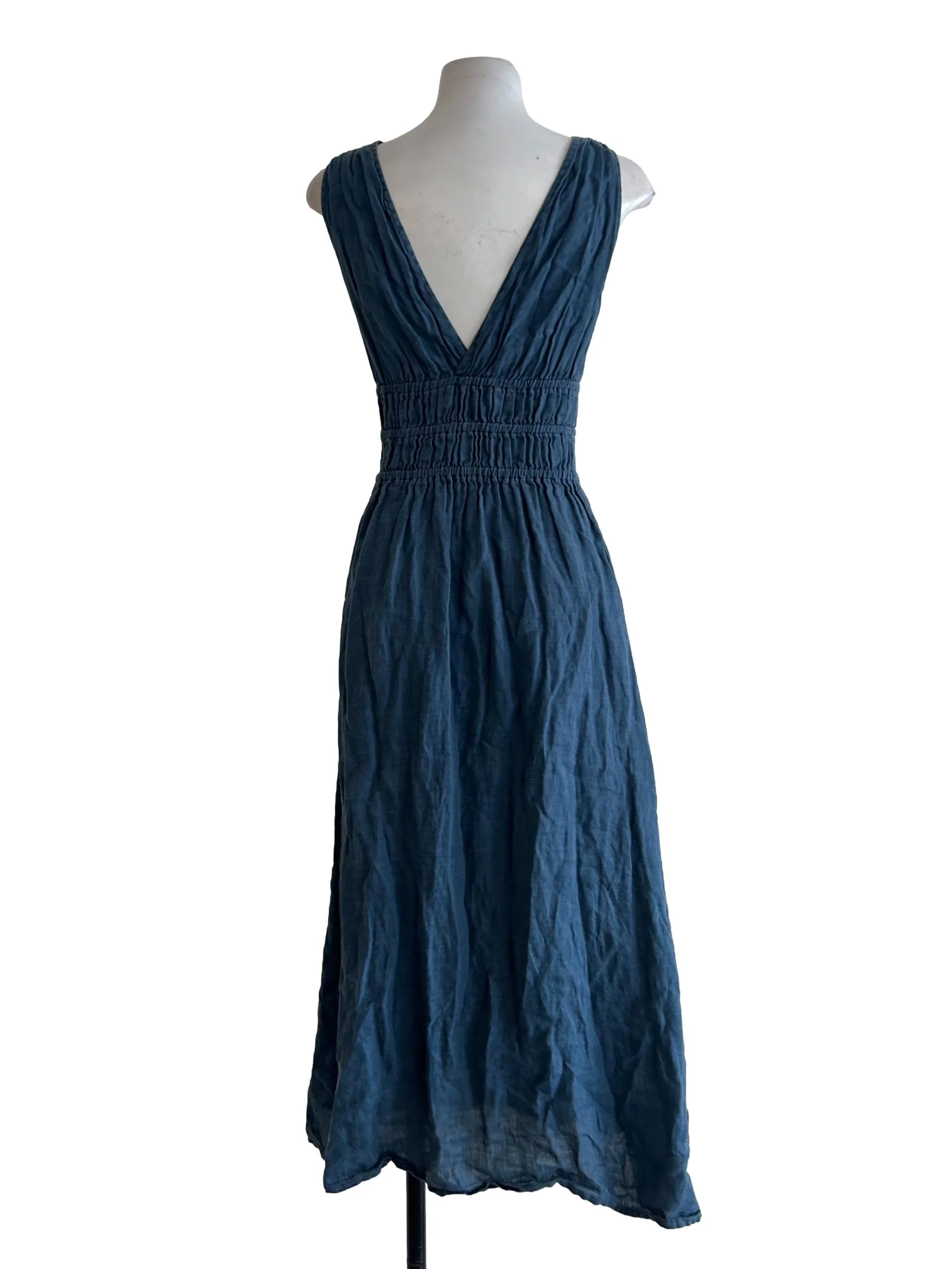 Violet Linen Midi Dress In Ash - Blue CSN - Image 2