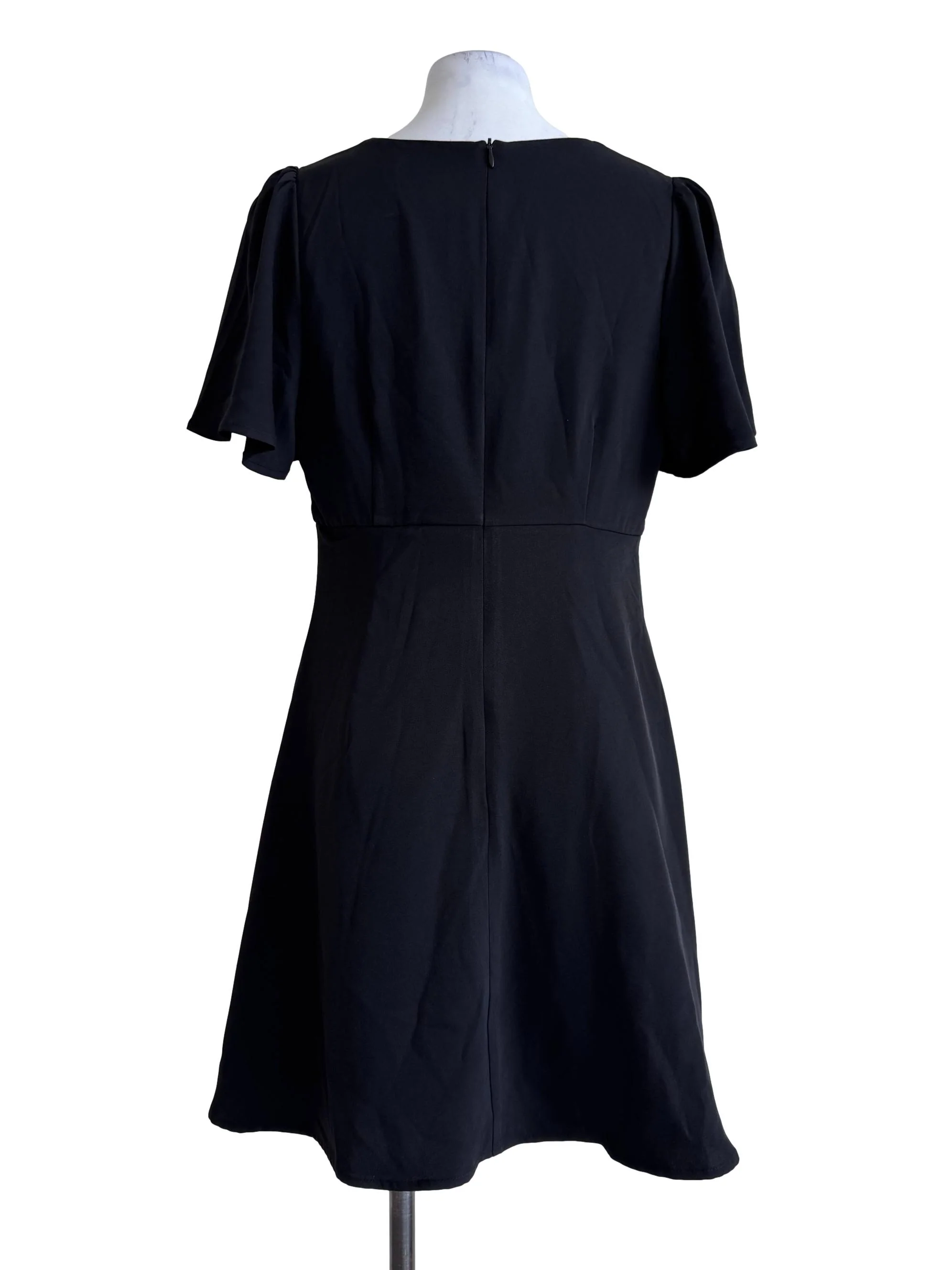 Void Black V Neck Empire Dress Romper - Image 2