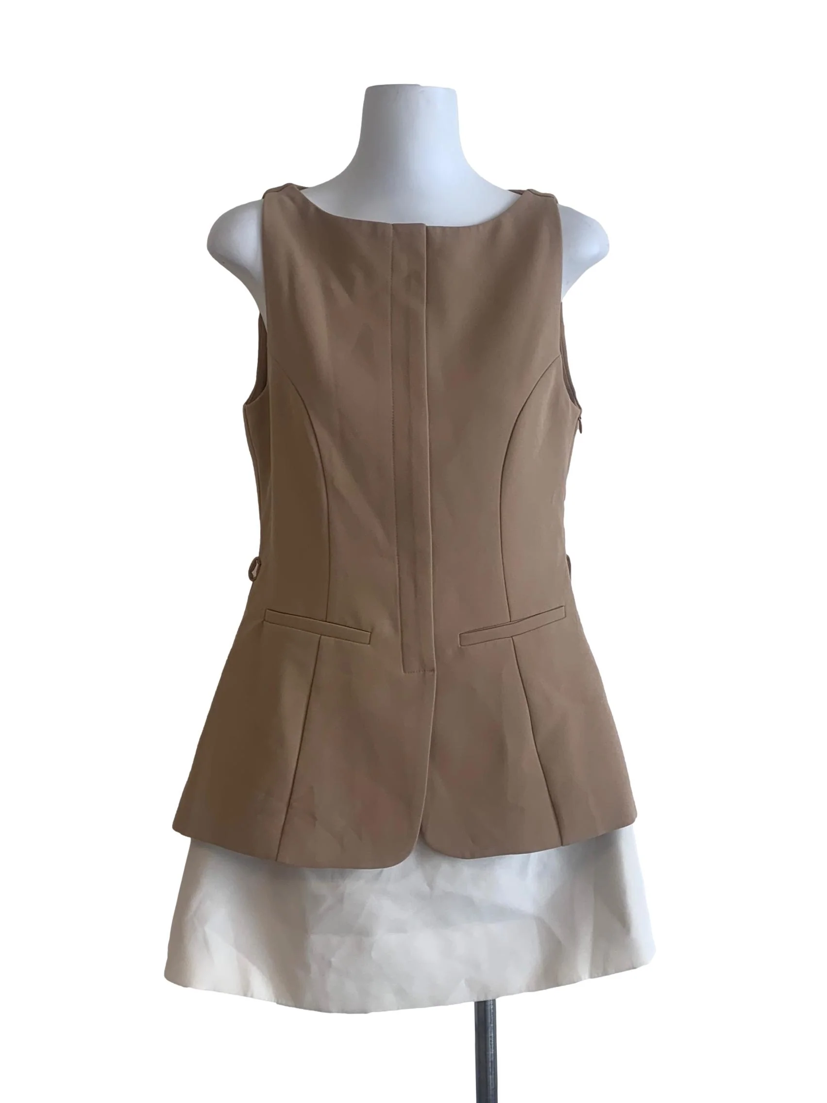 Walnut Brown Drop Waist Dress
