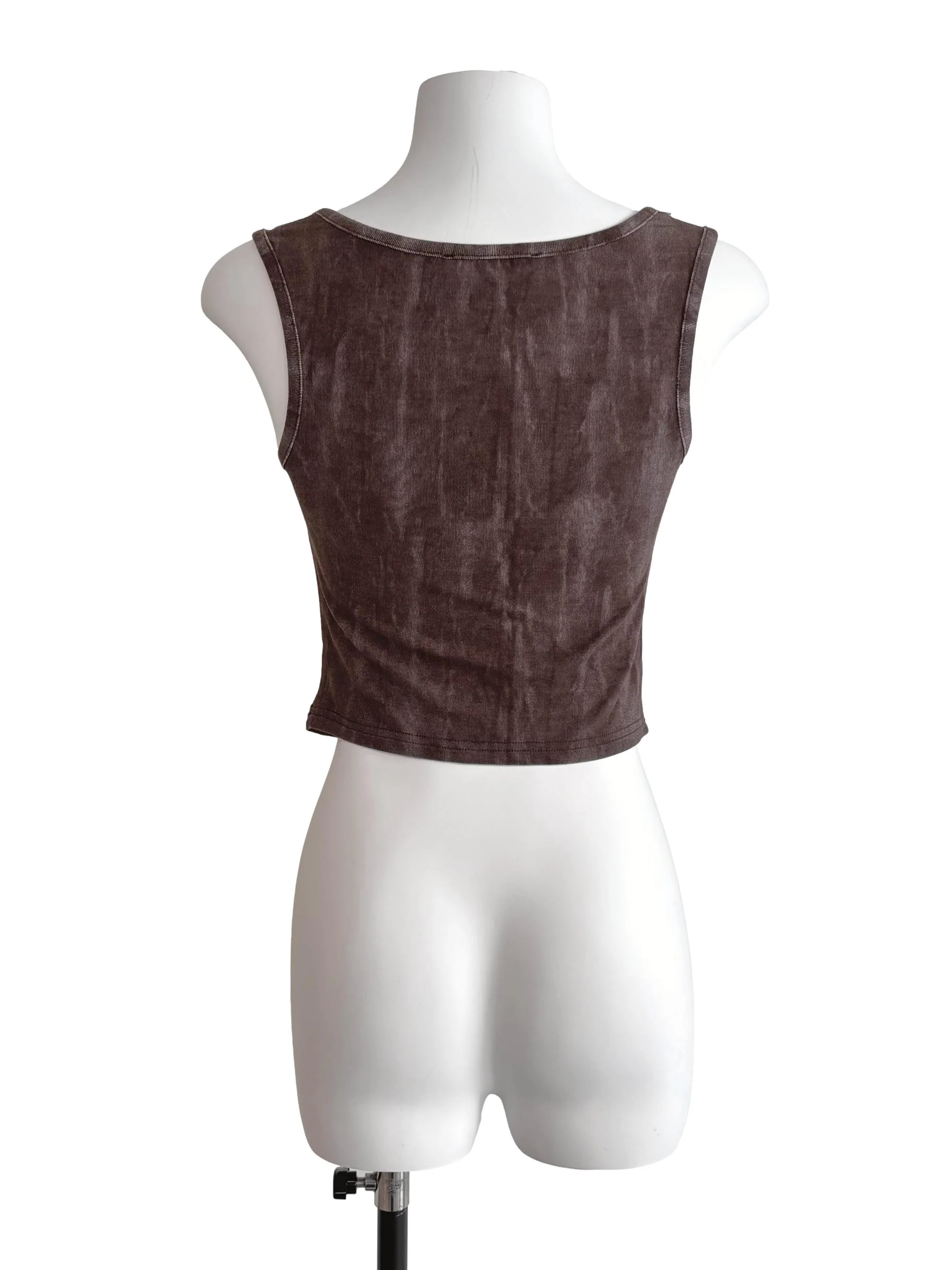 Walnut Brown Square Neck Tank Top TTR - Image 2