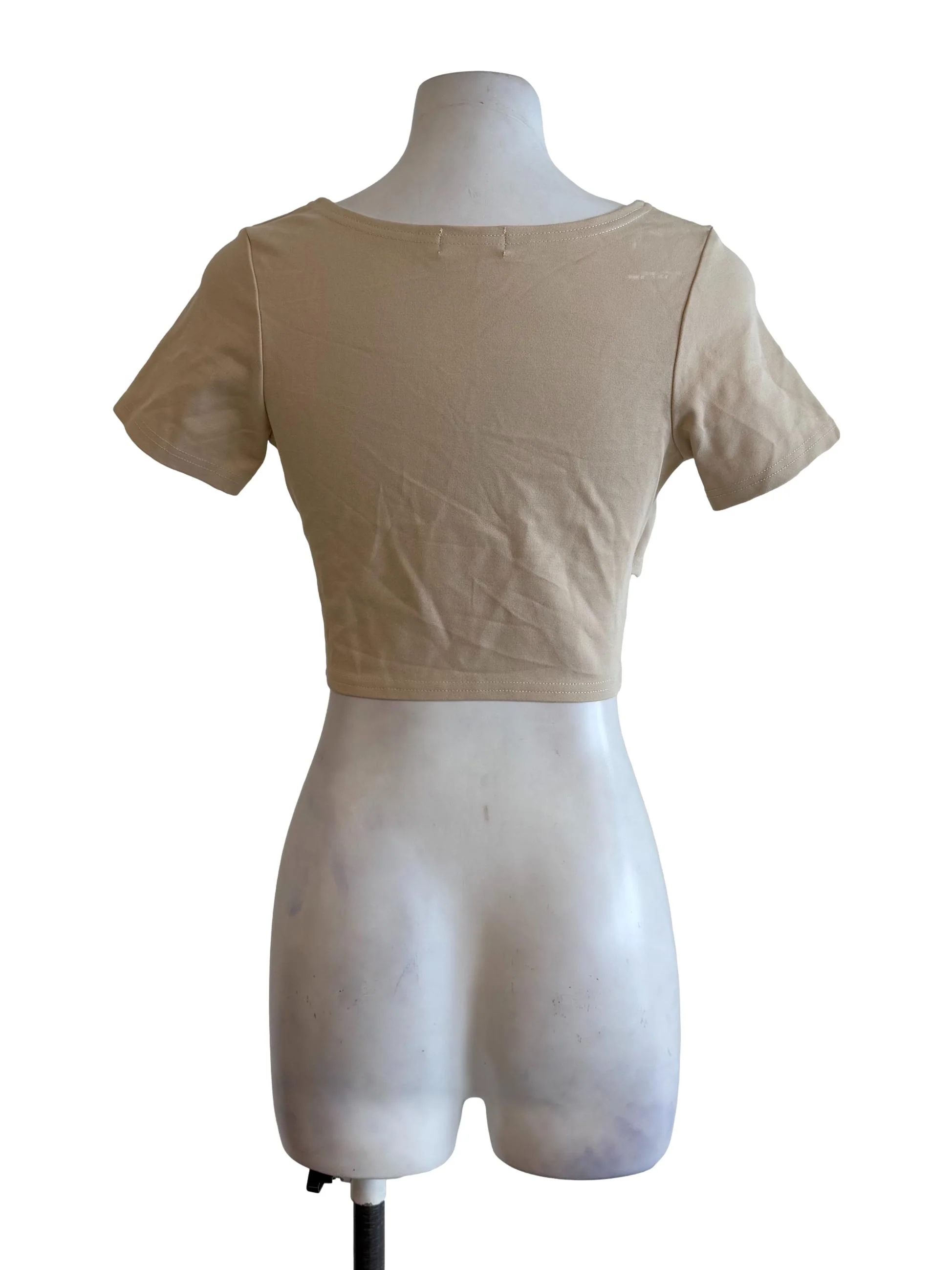 Warm Beige Crossed Top - Image 2