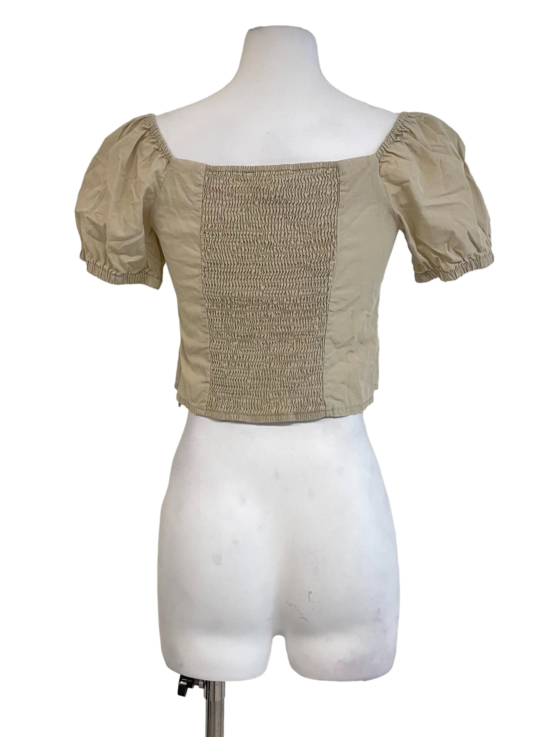 Warm Beige Milkmaid Fit Top - Image 2