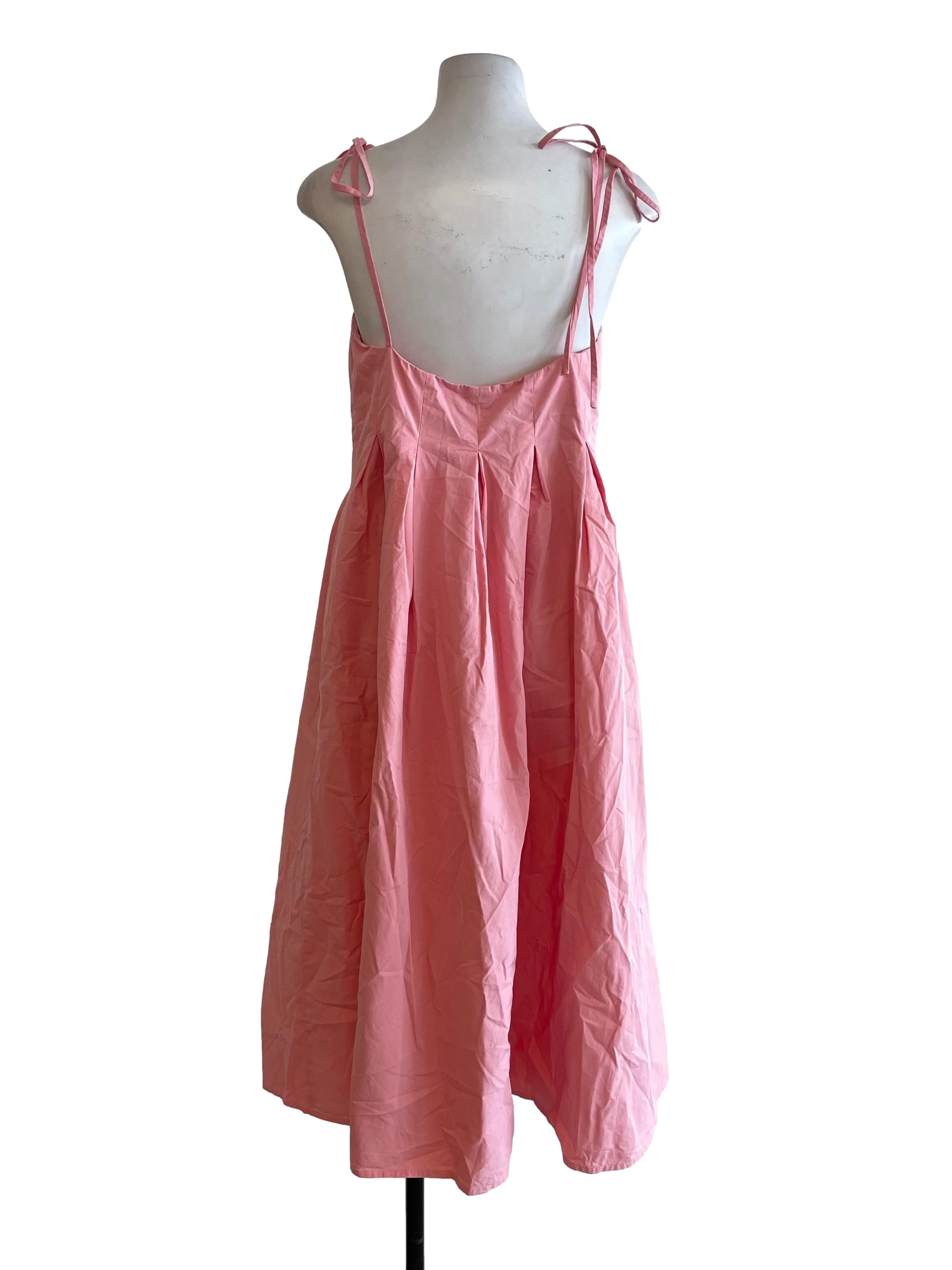 Warm Pink Bustier Pleated Dress - Image 2
