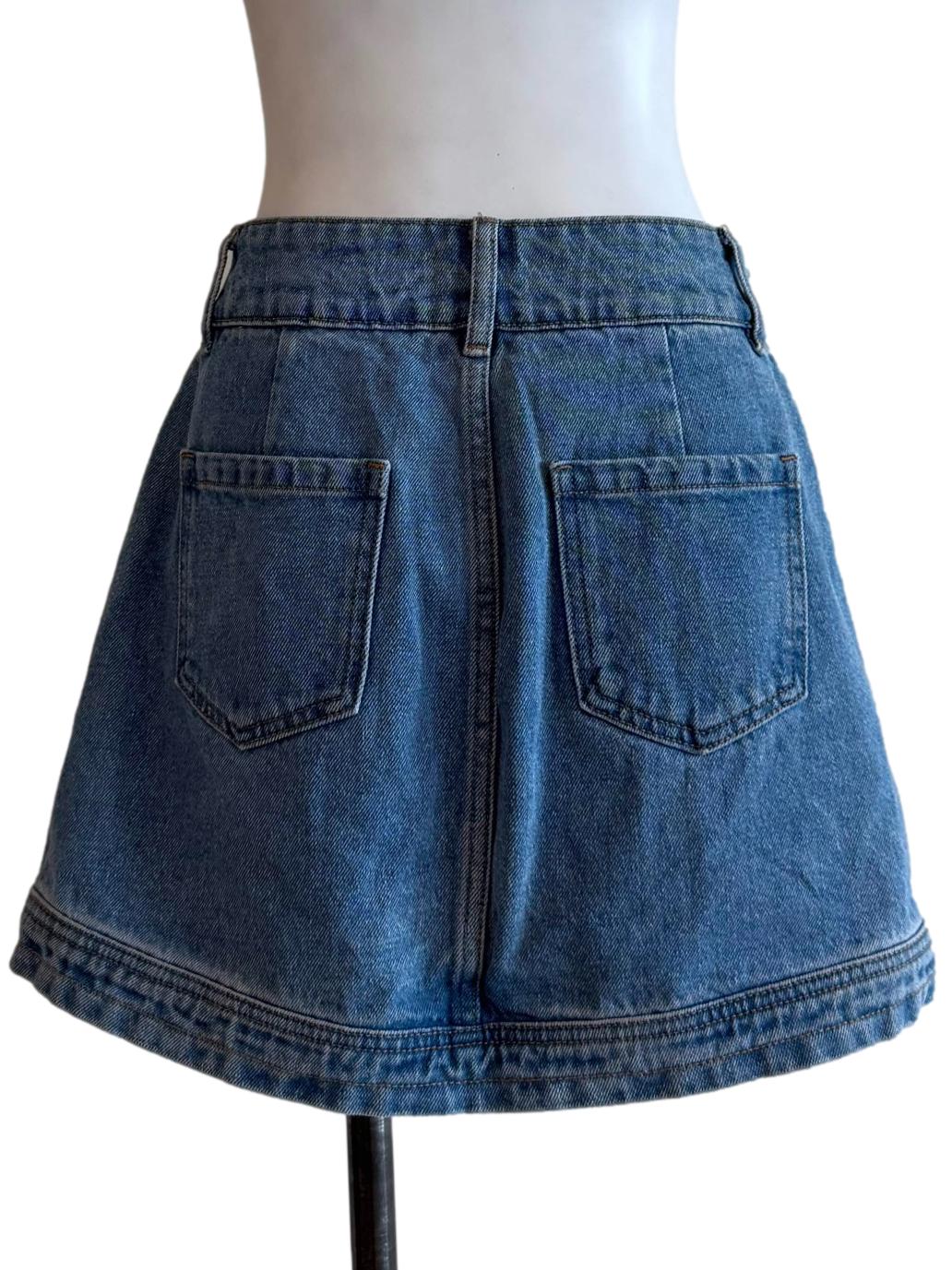 Wash Denim Mini Skirt - Image 2