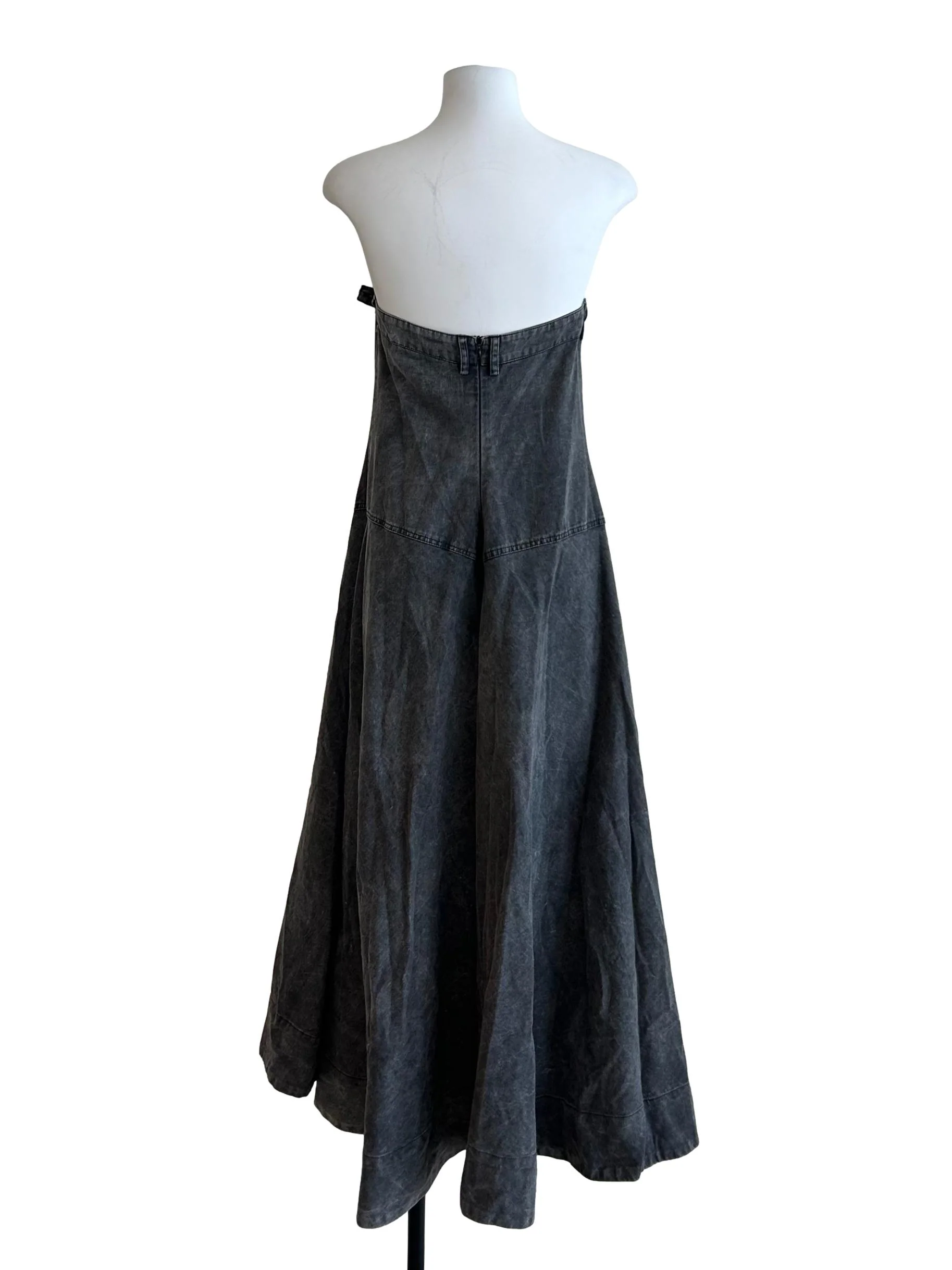 Washed Grey Denim Dress - Image 2