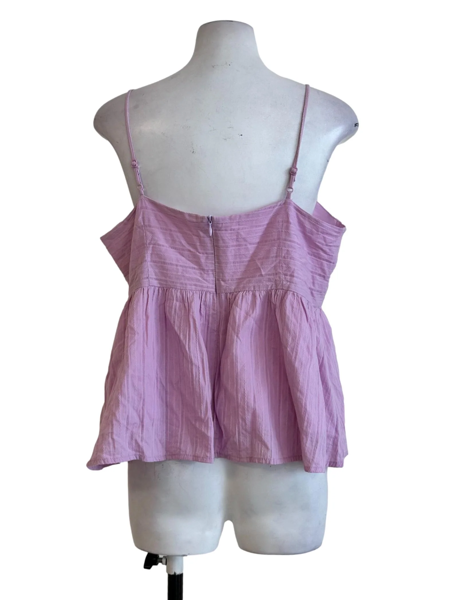 Watermelon Pink Embroidered Textured Sleeveless Top - Image 2