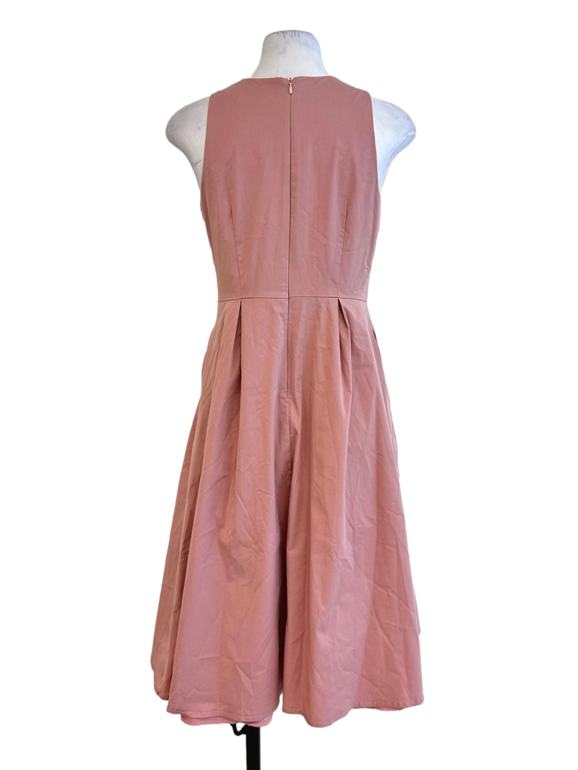 Watermelon Pink Sleeveless Midi Dress - Image 2