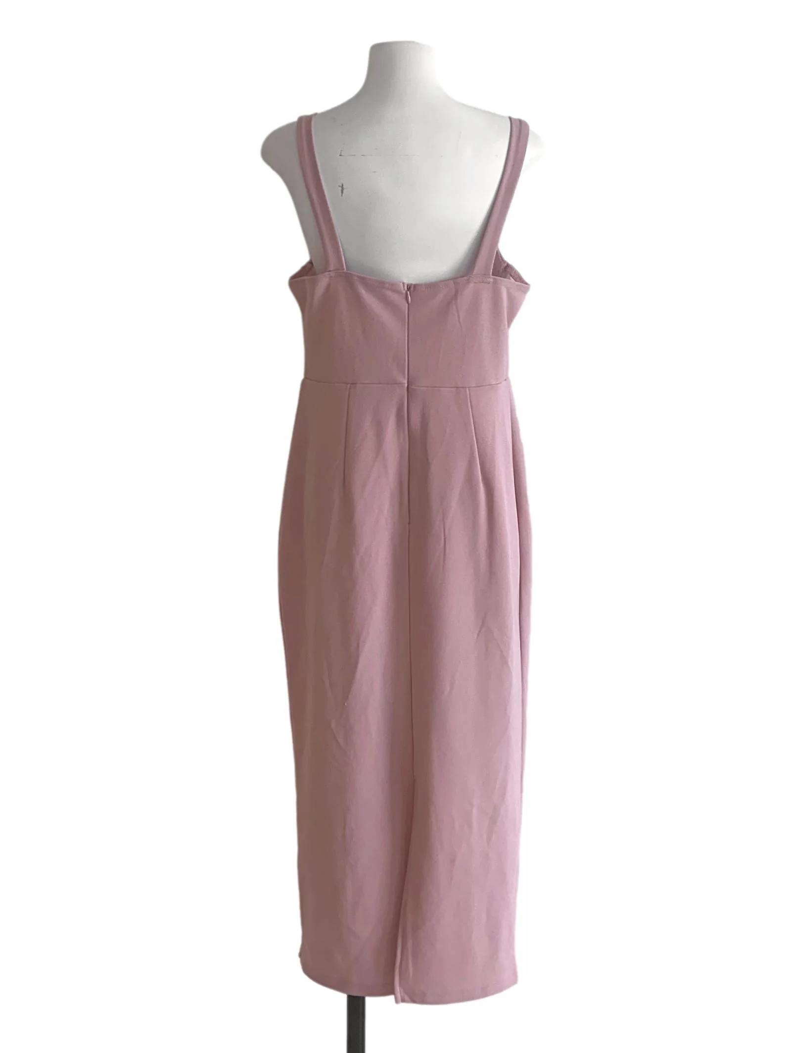 Watermelon Pink Sweetheart Neck Dress - Image 2