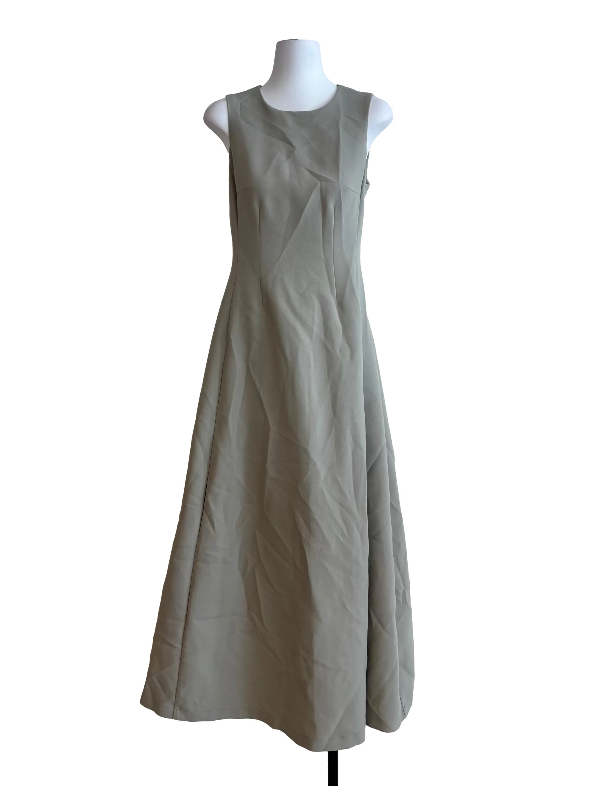 Whisper Grey Sleeveless A-Line Dress