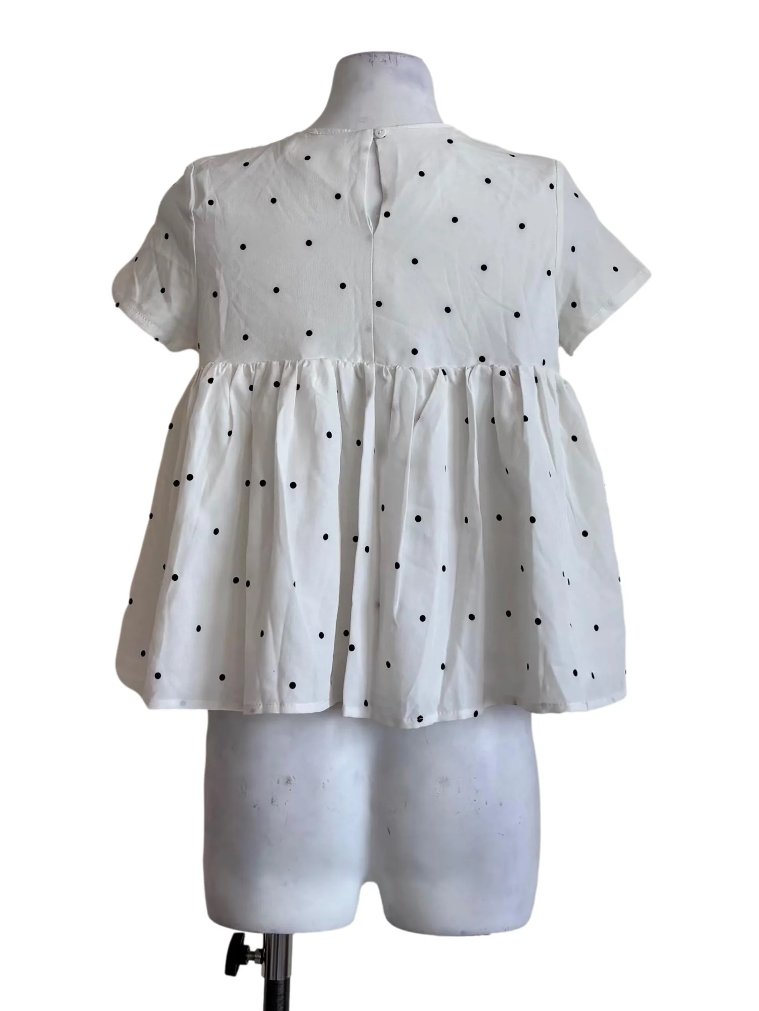 White And Black Polka Dot Blouse - Image 2