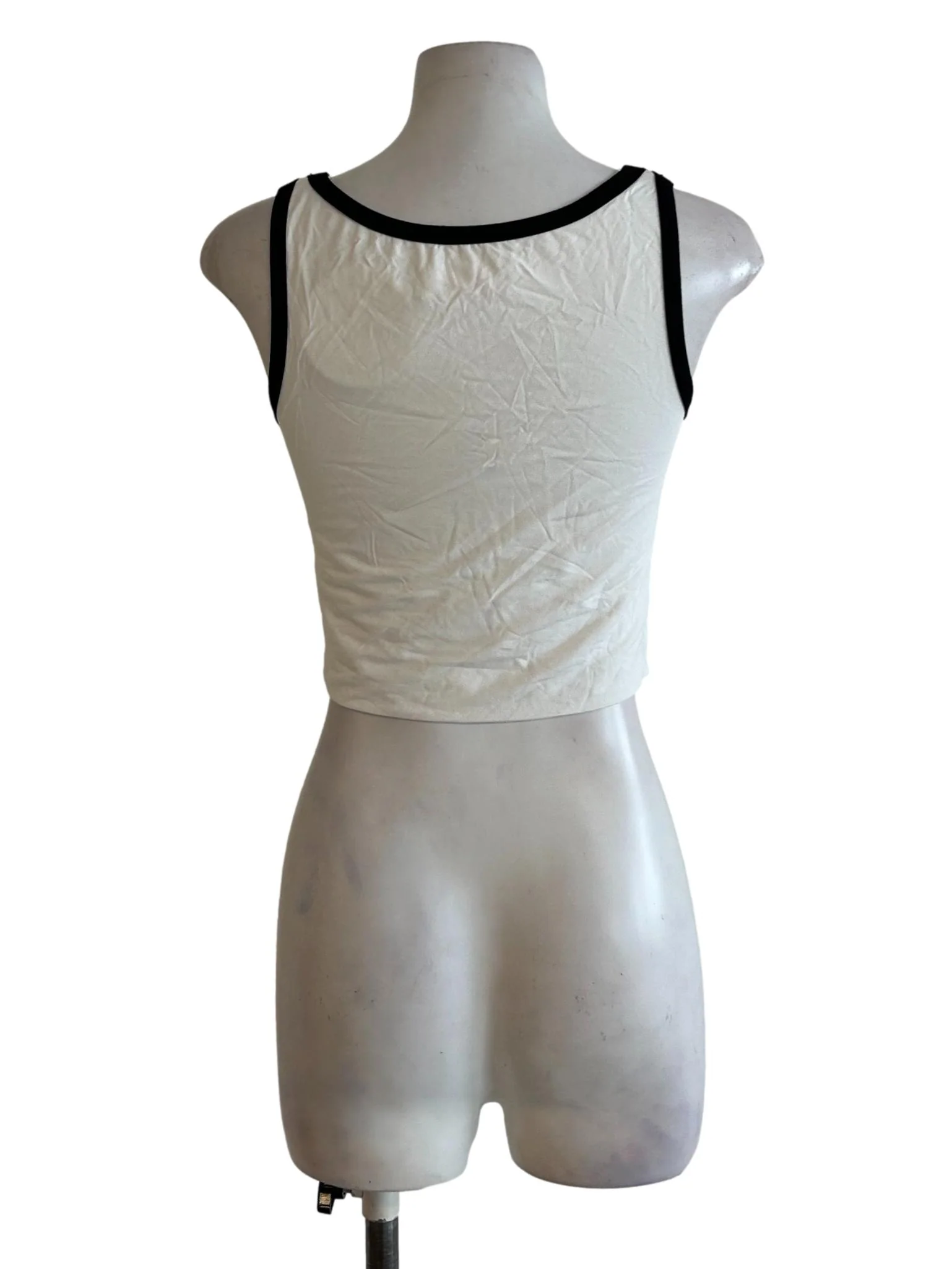 White And Black Scoop Neck Top - Image 2