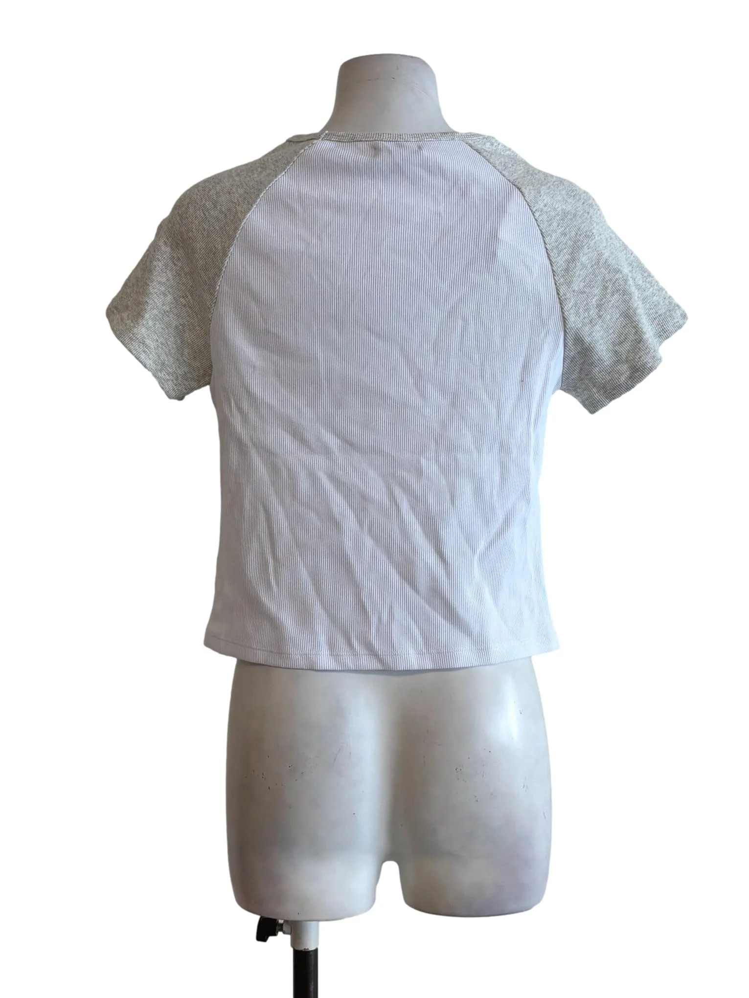 White And Grey Ribbed Tank Top - Image 2