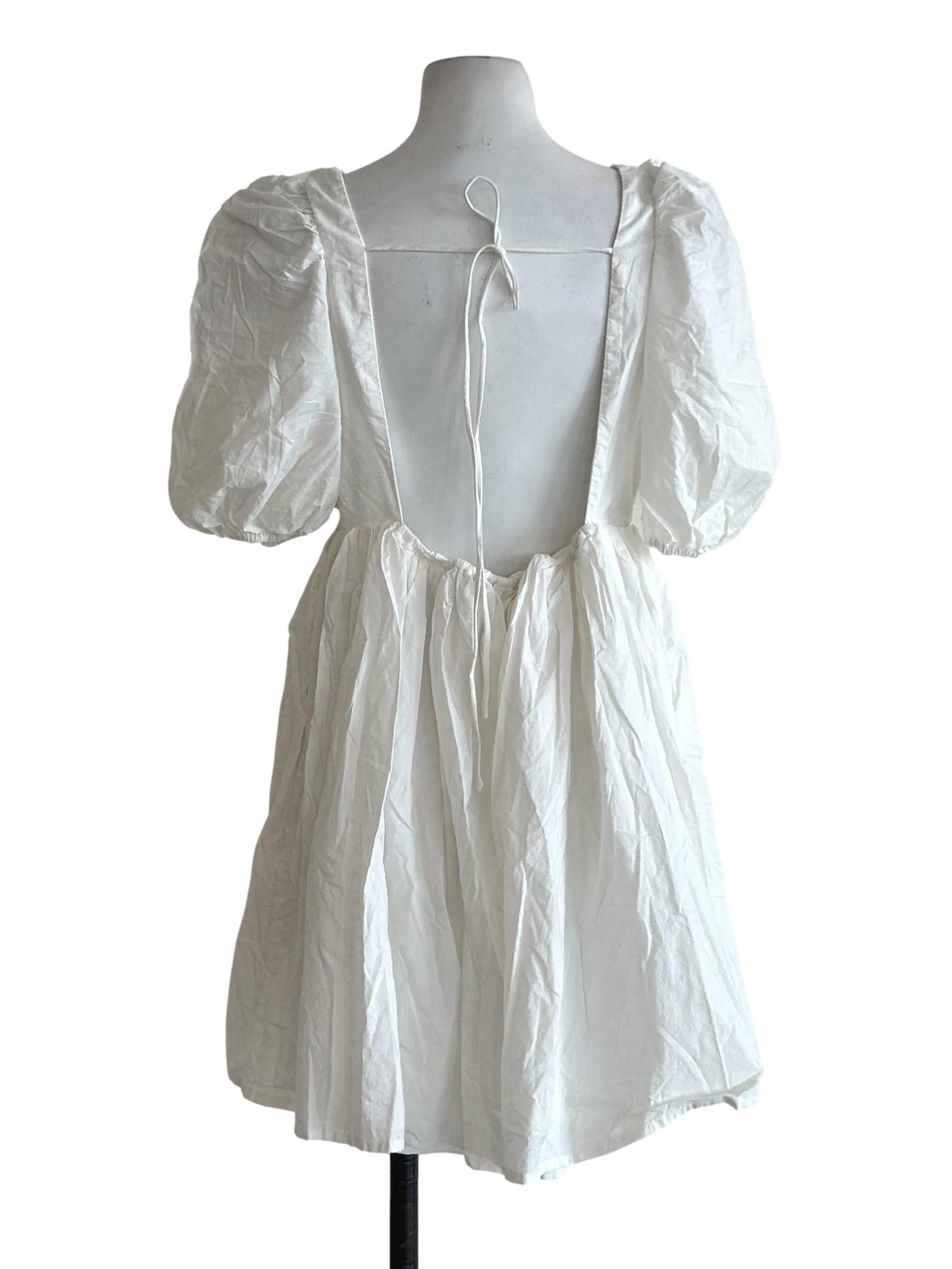 White Babydoll Mini Dress YHF - Image 2