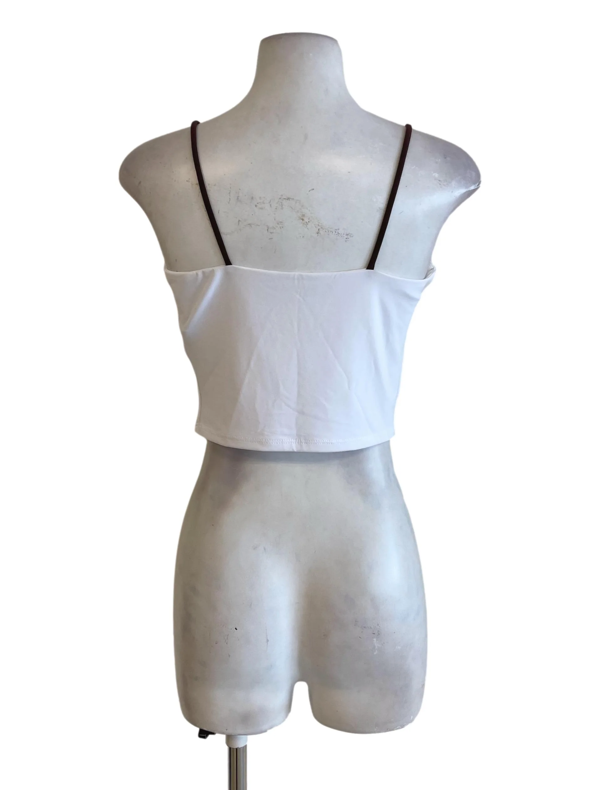 White Black Strap Tank Top - Image 2