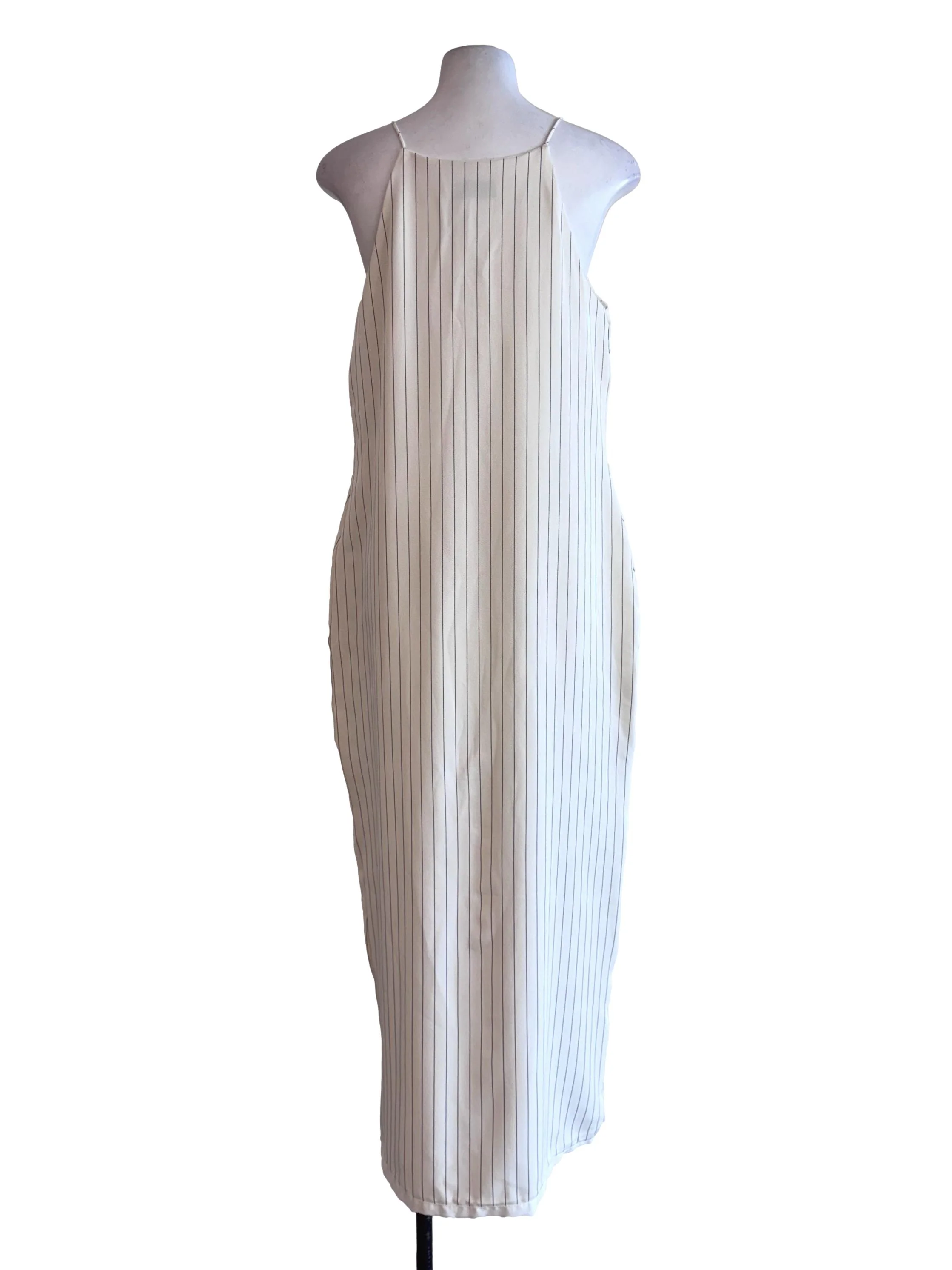 White Black Stripe Slip Dress - Image 2